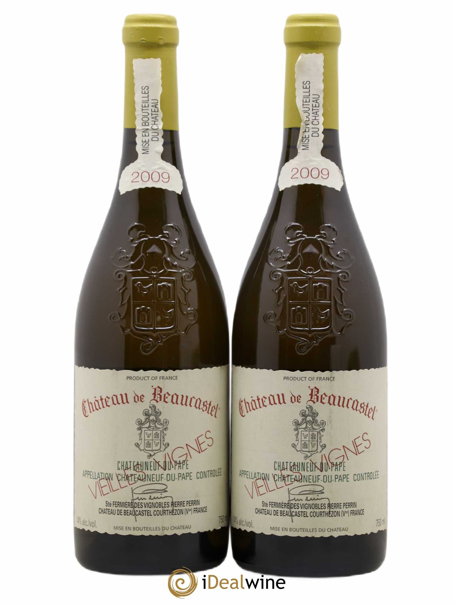 Châteauneuf-du-Pape Château de Beaucastel Vieilles vignes Roussanne Famille Perrin 2009 - Lot de 2 bouteilles - 0