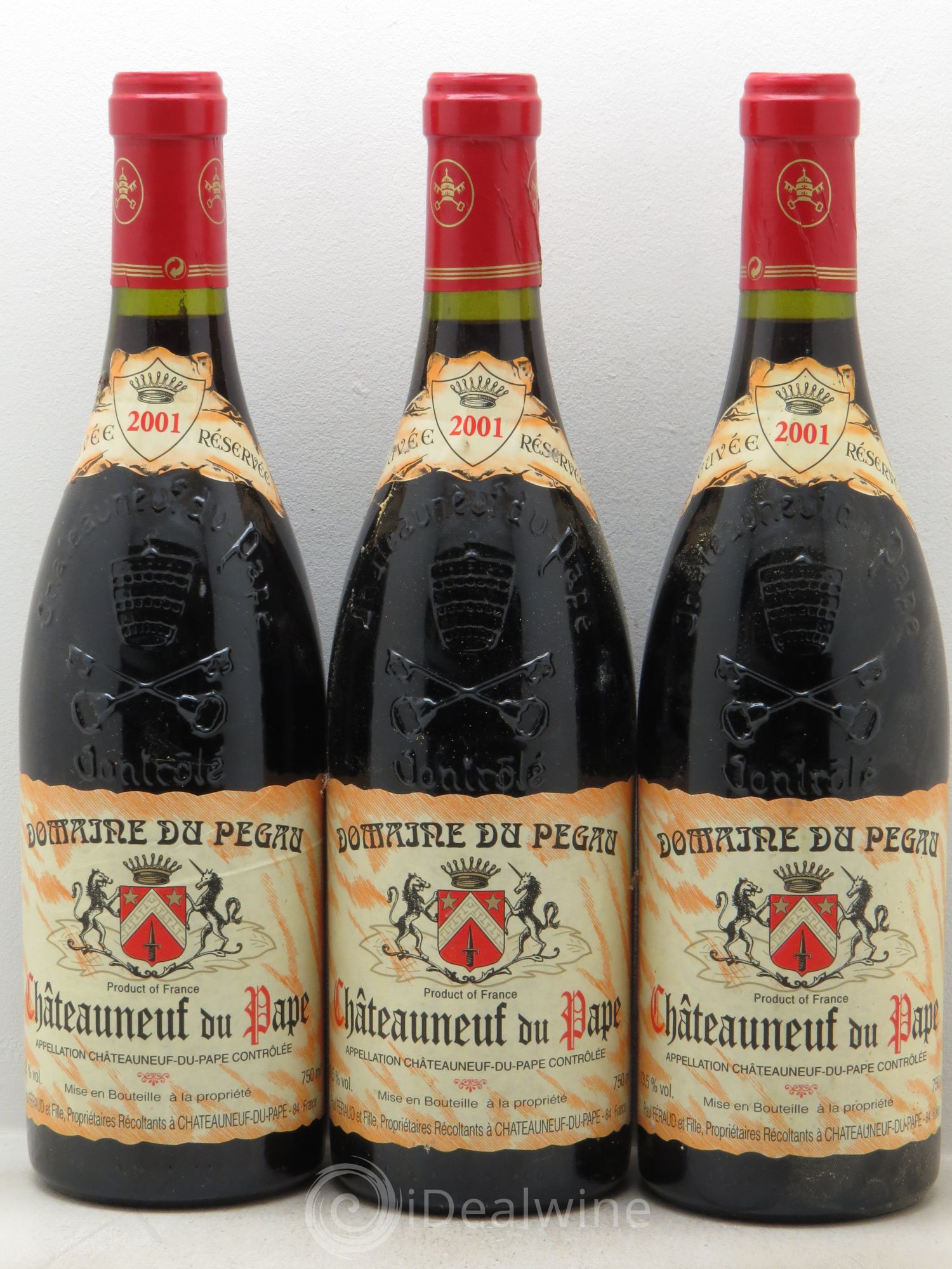 Châteauneuf-du-Pape Domaine du Pégau Cuvée Réservée Paul et Laurence Féraud 2001 - Lot de 3 bouteilles - 0