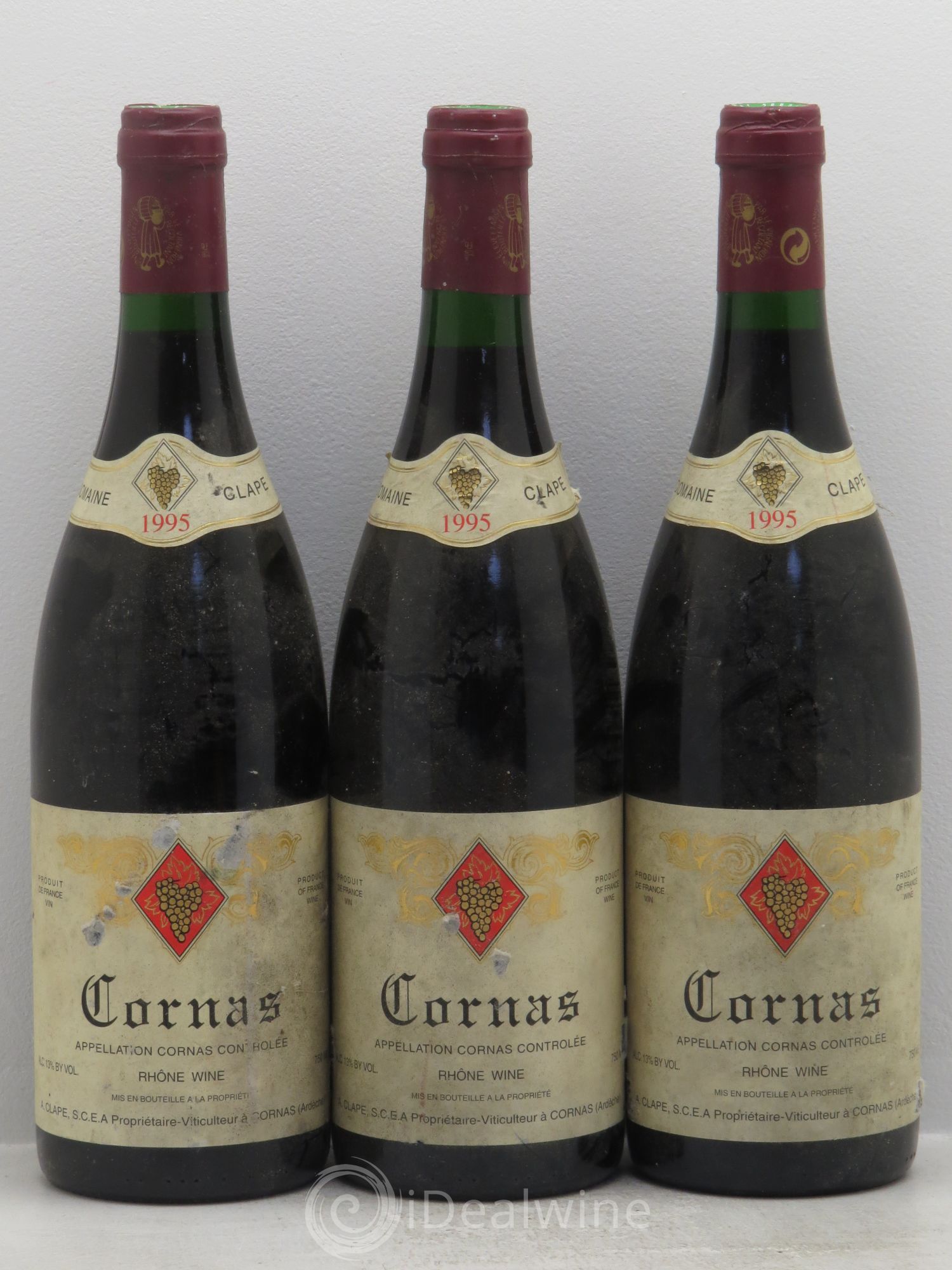 Cornas Auguste Clape 1995 - Lot de 3 bouteilles - 0