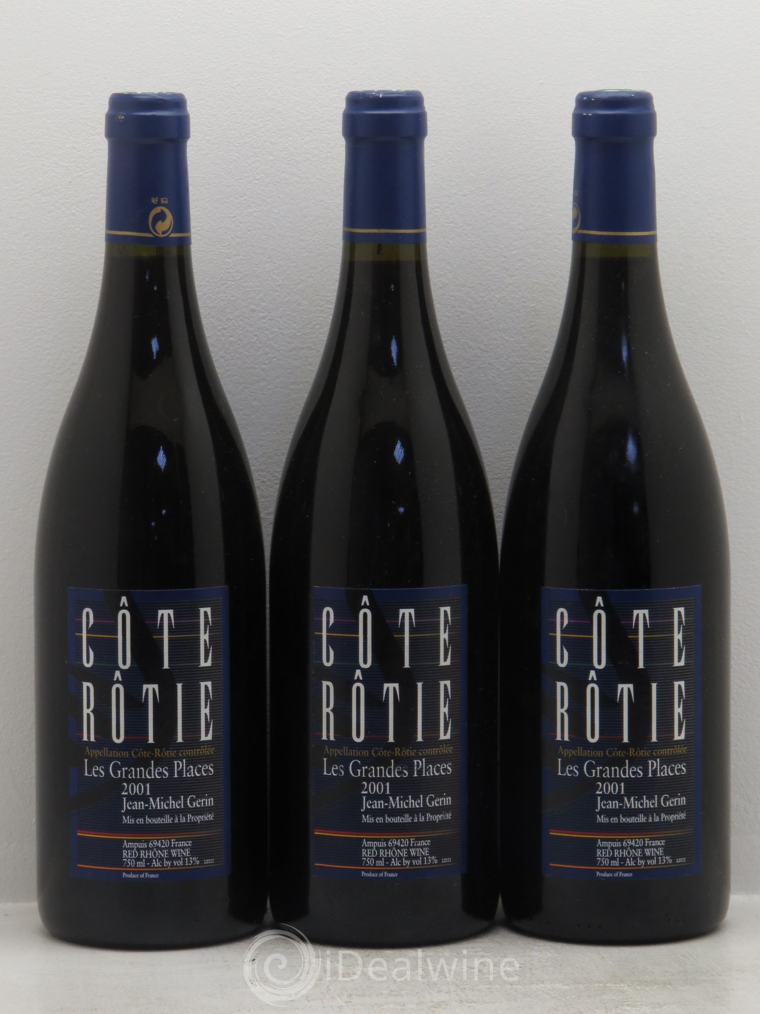 Côte-Rôtie Les Grandes Places Jean-Michel Gerin 2001 - Lot de 3 bouteilles - 0