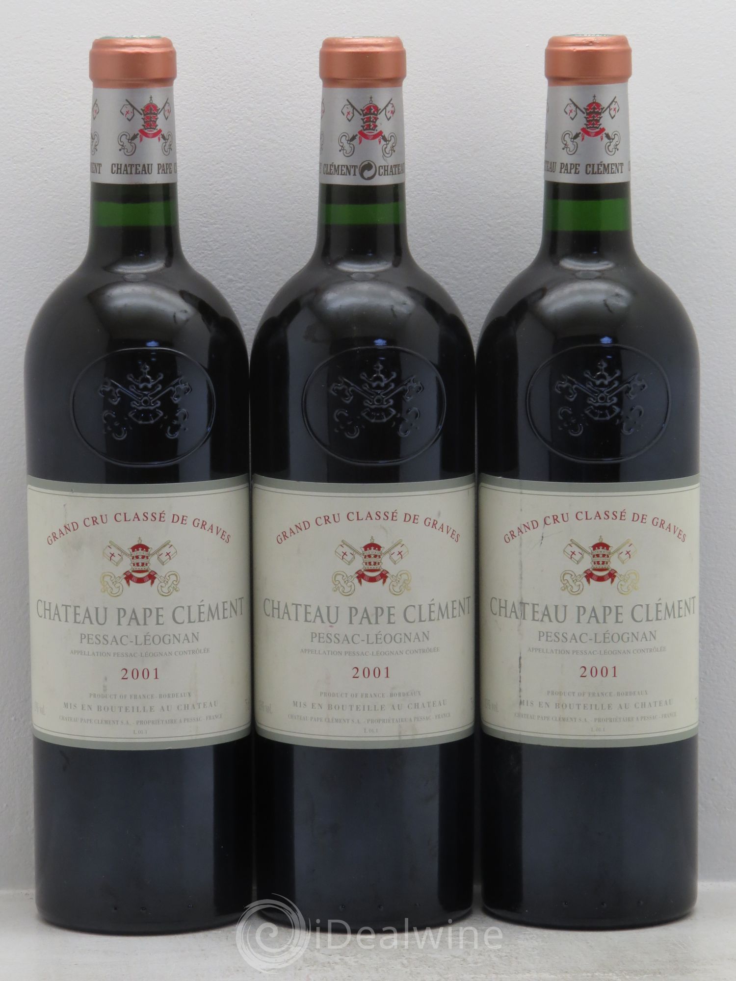 Château Pape Clément Cru Classé de Graves 2001 - Lot de 3 bouteilles - 0