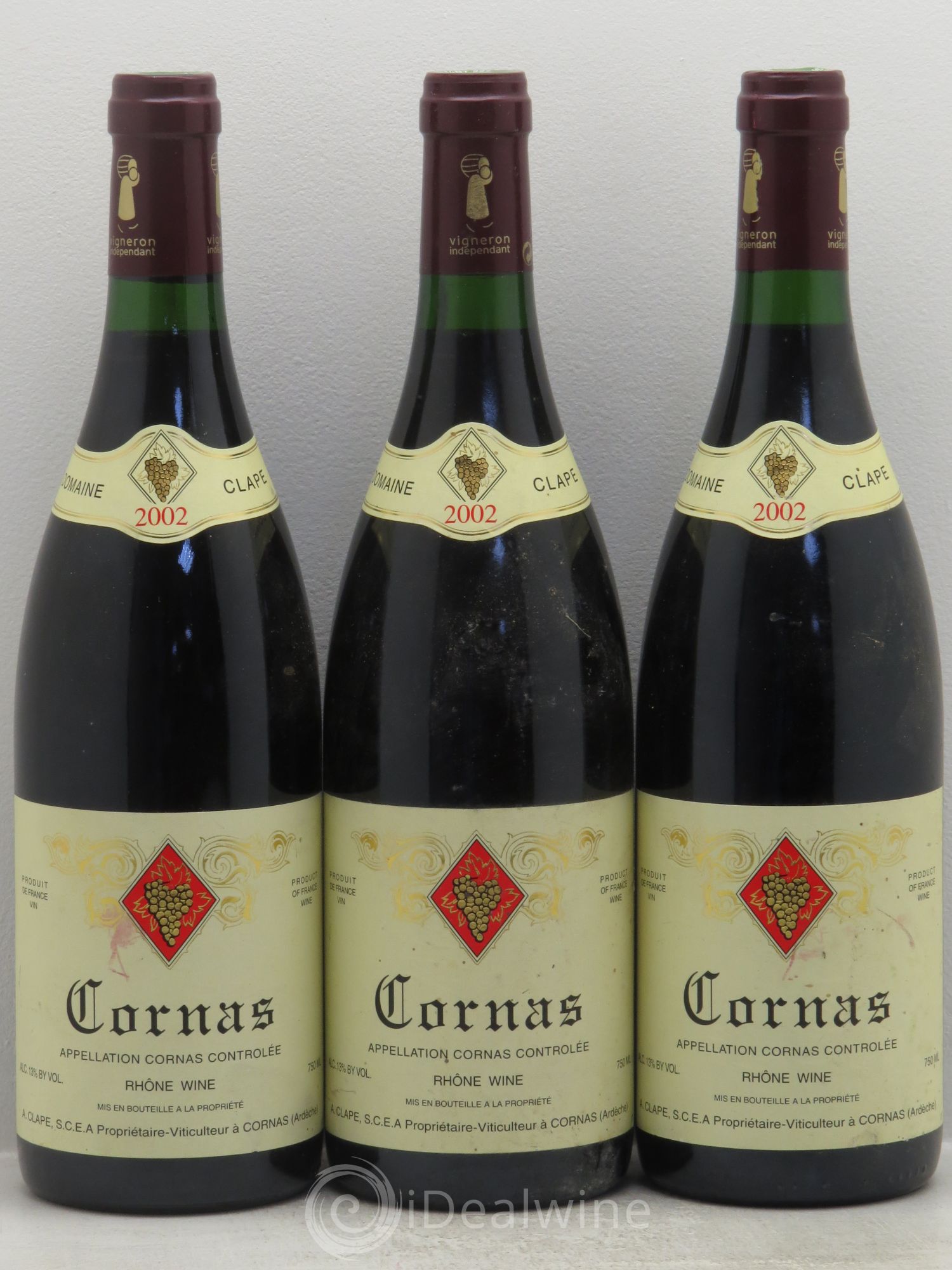 Cornas Auguste Clape 2002 - Lot de 3 bouteilles - 0