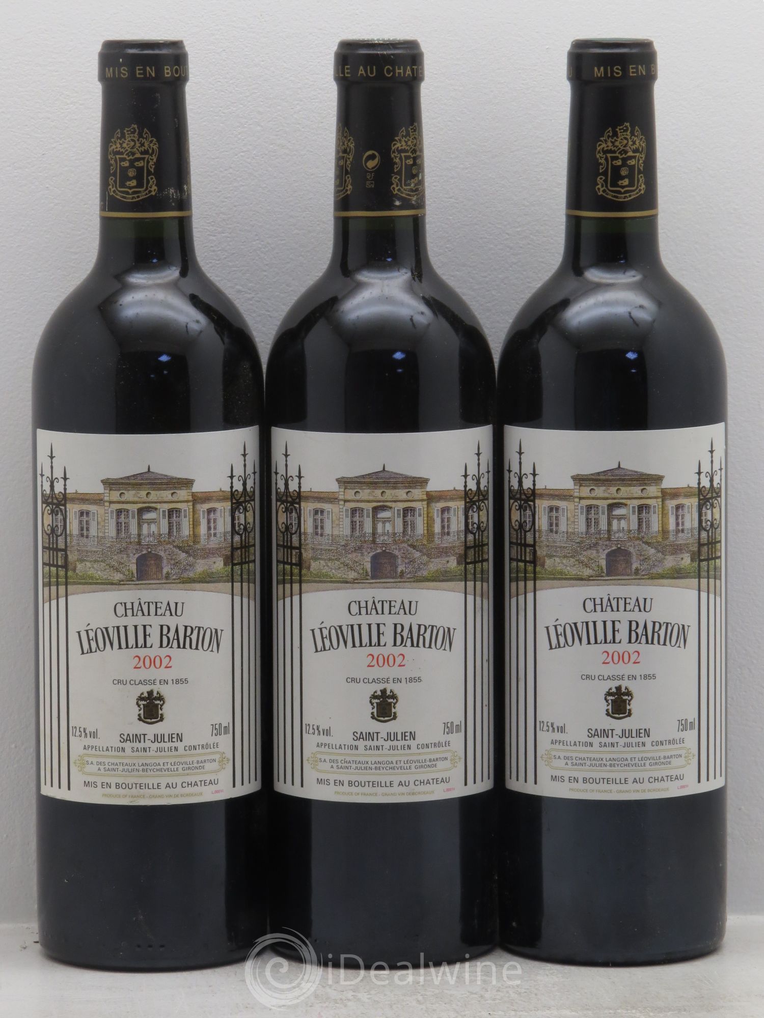 Château Léoville Barton 2ème Grand Cru Classé 2002 - Lot de 3 bouteilles - 0