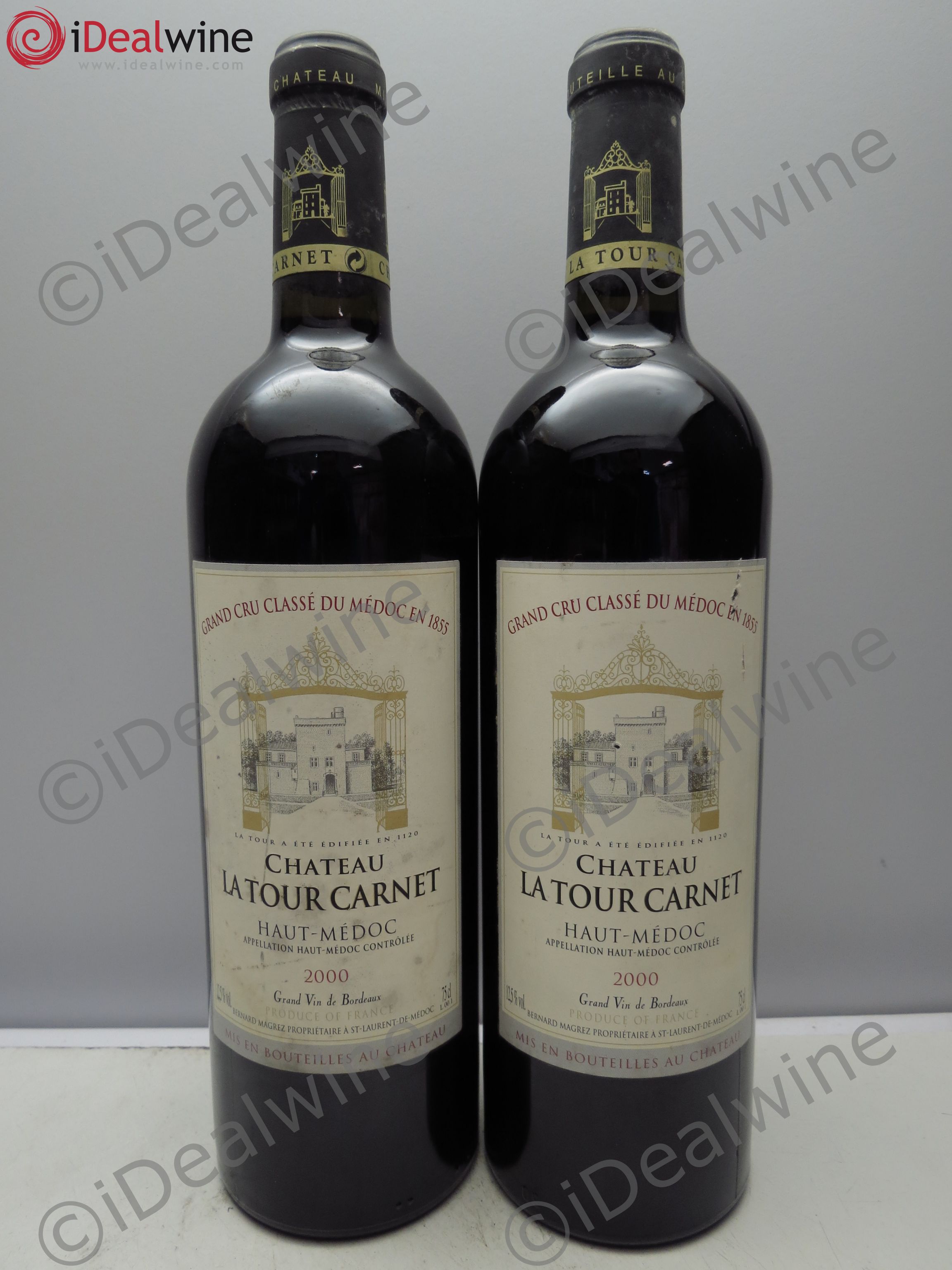 Château la Tour Carnet 4ème Grand Cru Classé (sans prix de reserve / no reserve) 2000 - Lotto di 2 bottiglie - 0