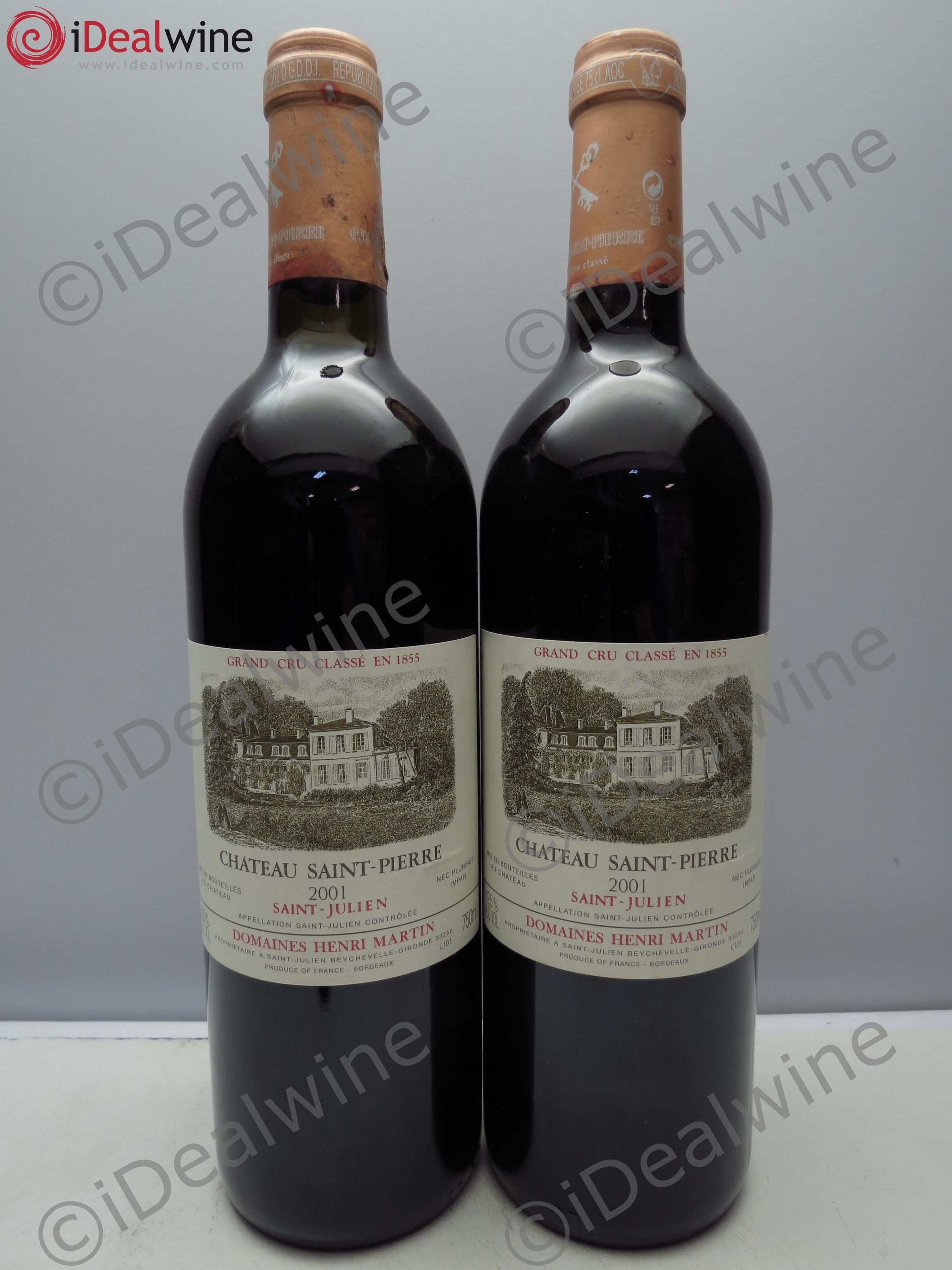 Château Saint-Pierre 4ème Grand Cru Classé (sans prix de reserve / no reserve) 2001 - Lotto di 2 bottiglie - 0