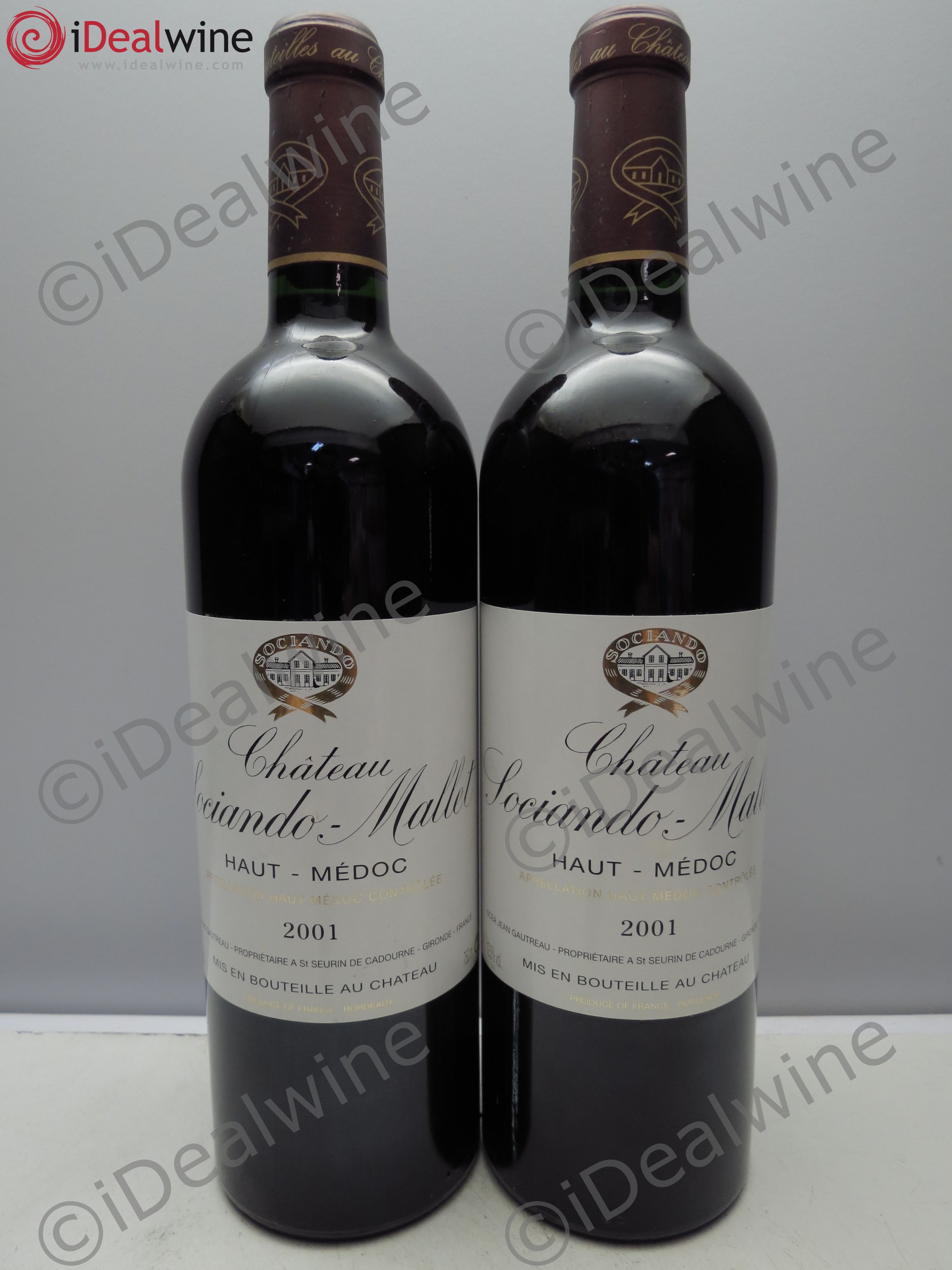 Château Sociando Mallet 2001 - Lot de 2 bouteilles - 0