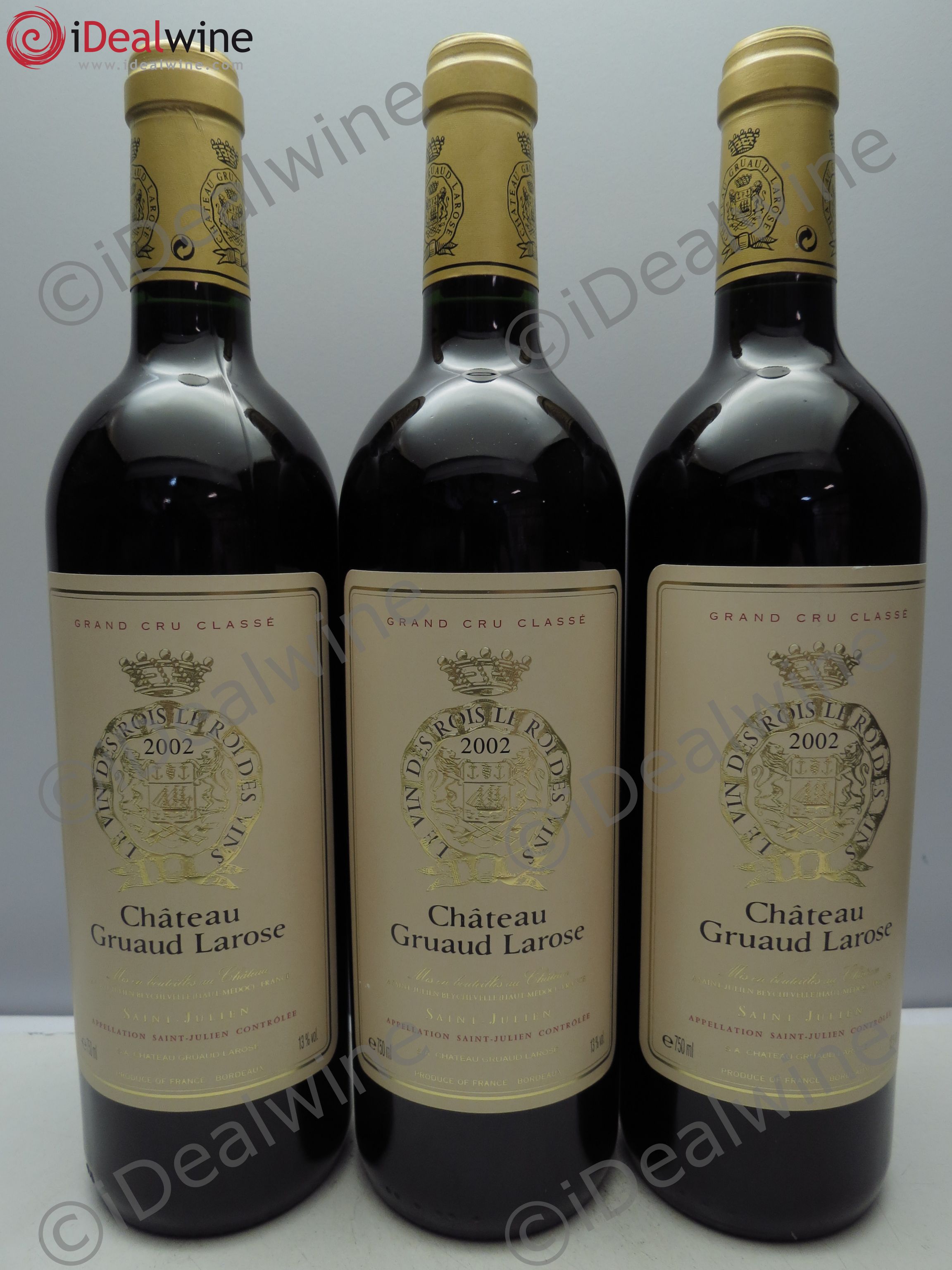 Château Gruaud Larose 2ème Grand Cru Classé 2002 - Lot de 3 bouteilles - 0