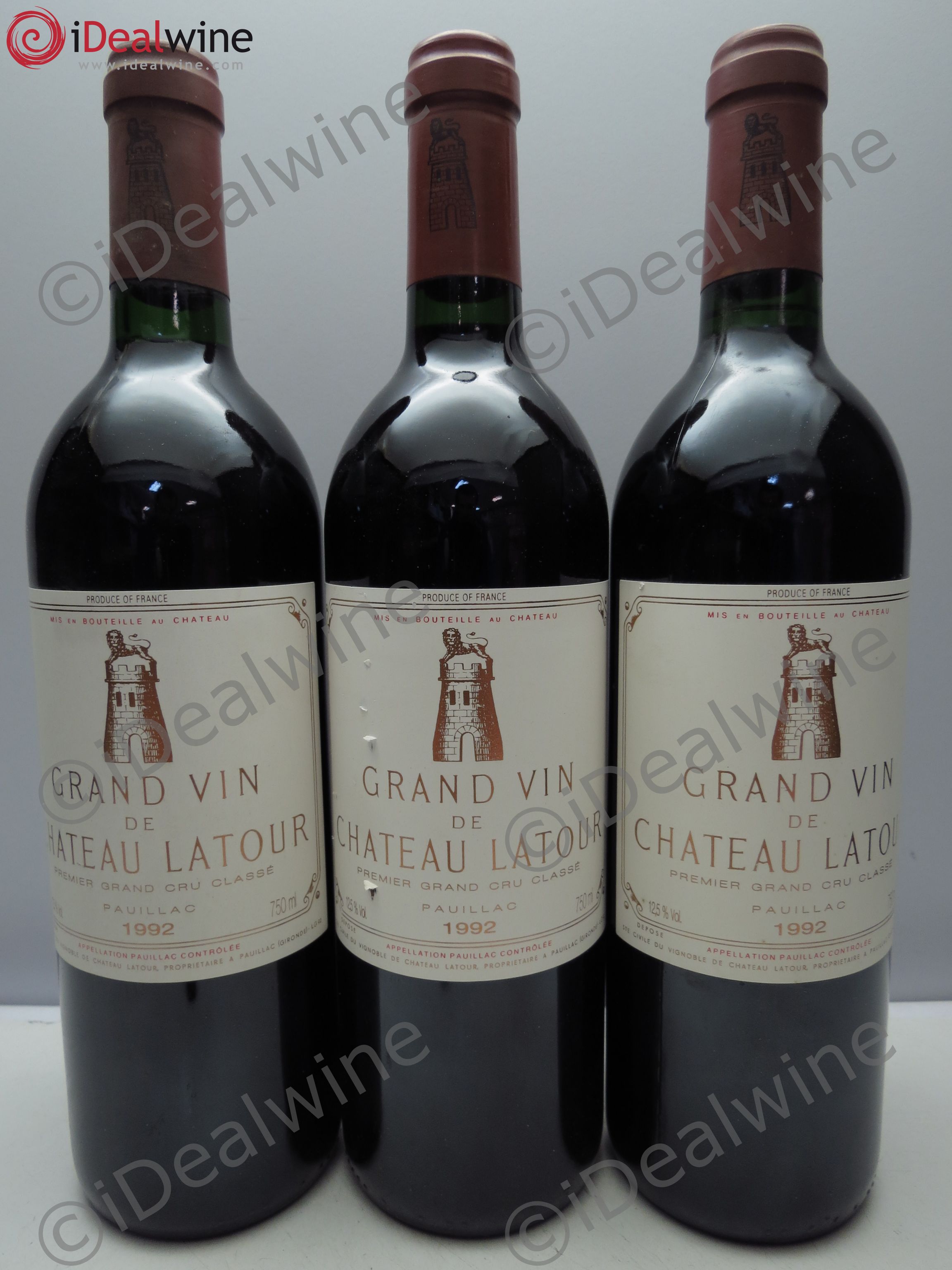 Château Latour 1er Grand Cru Classé 1992 - Lot de 3 bouteilles - 0