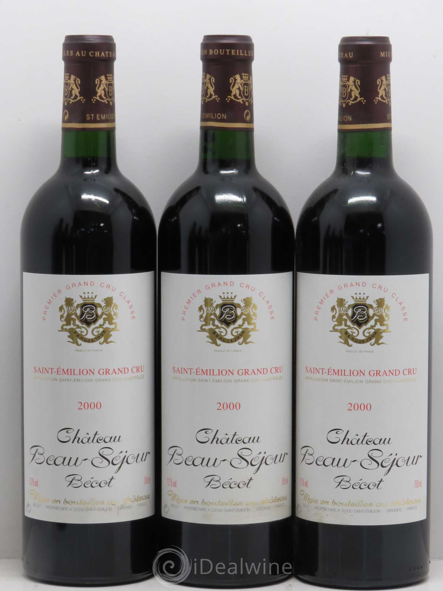 Château Beau-Séjour Bécot 1er Grand Cru Classé B 2000 - Lot de 6 bouteilles - 1
