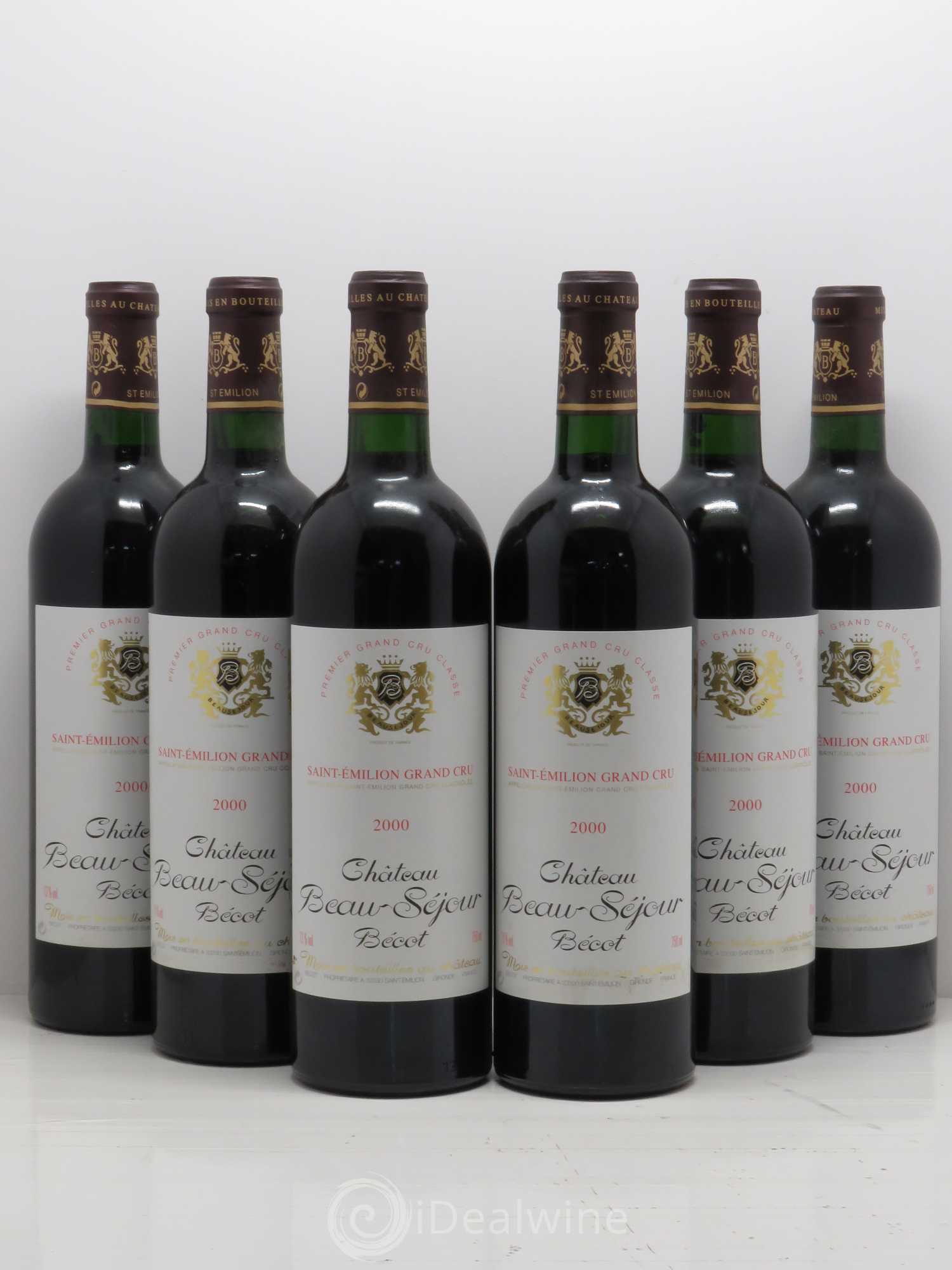 Château Beau-Séjour Bécot 1er Grand Cru Classé B 2000 - Lot de 6 bouteilles - 0