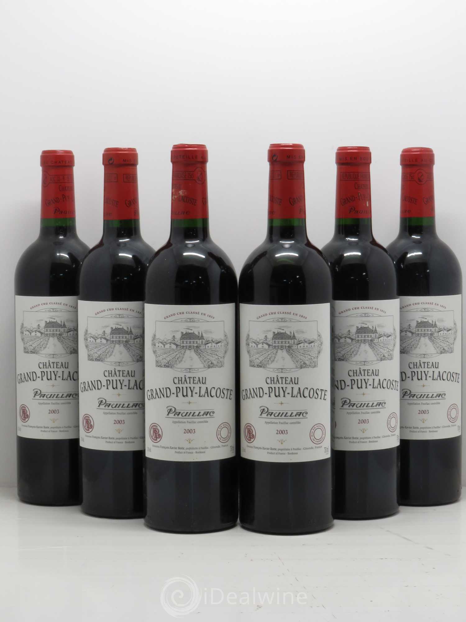 Château Grand Puy Lacoste 5ème Grand Cru Classé 2003 - Lot de 6 bouteilles - 0