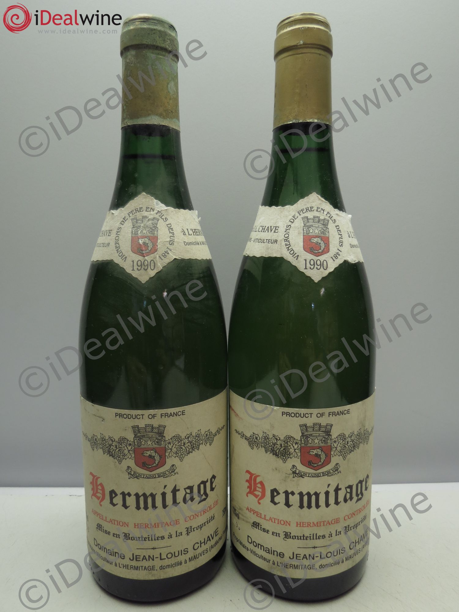 Hermitage Jean-Louis Chave 1990 - Lot de 2 bouteilles - 0