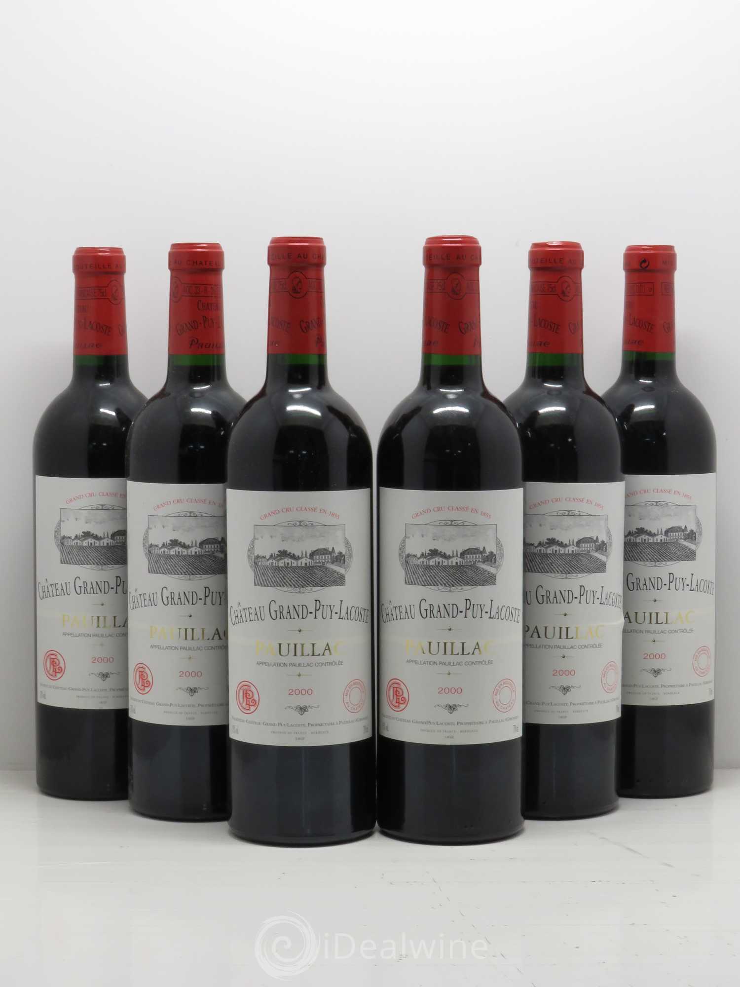 Château Grand Puy Lacoste 5ème Grand Cru Classé 2000 - Lot de 6 bouteilles - 0