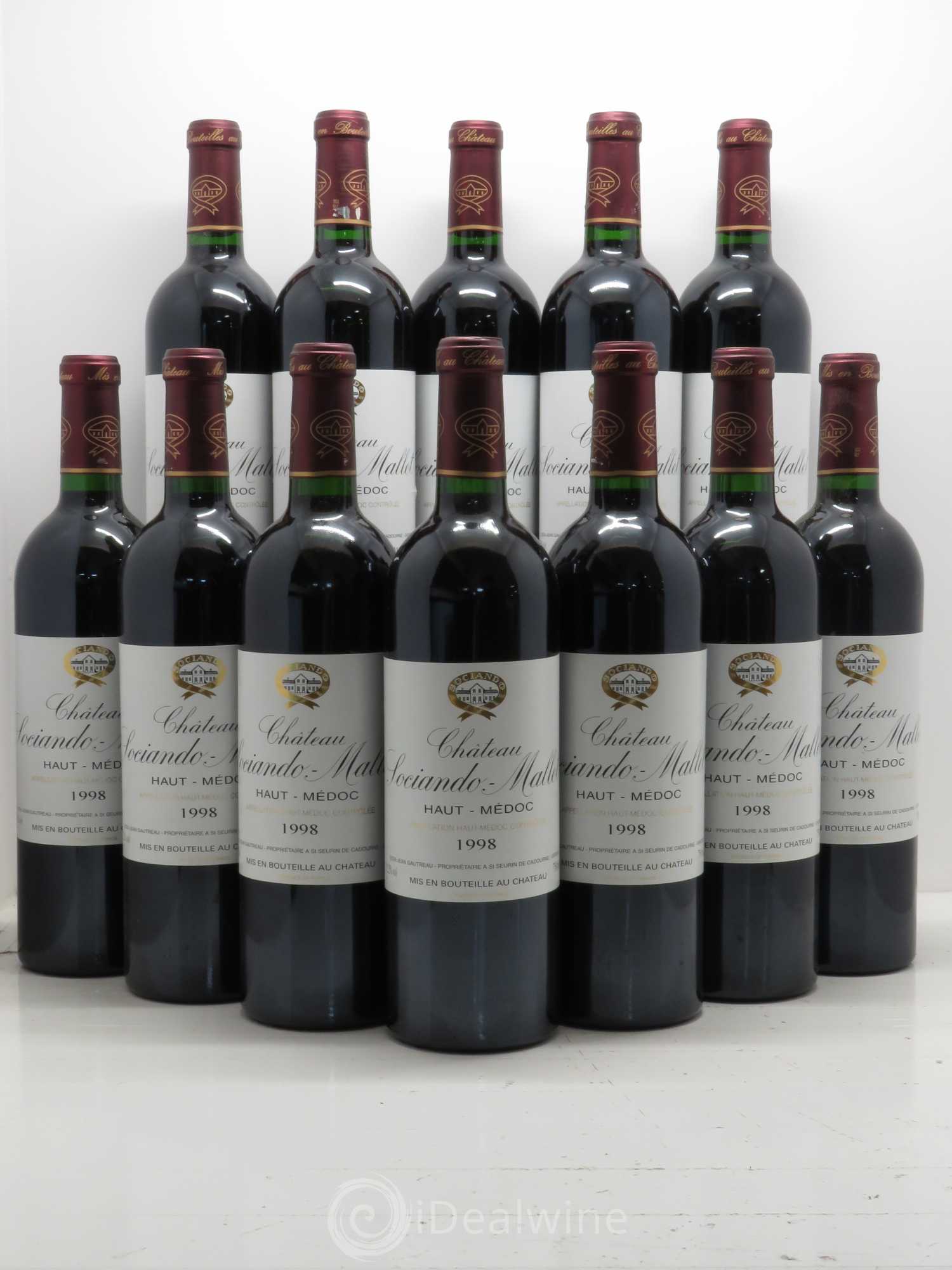 Château Sociando Mallet 1998 - Lot de 12 bouteilles - 0