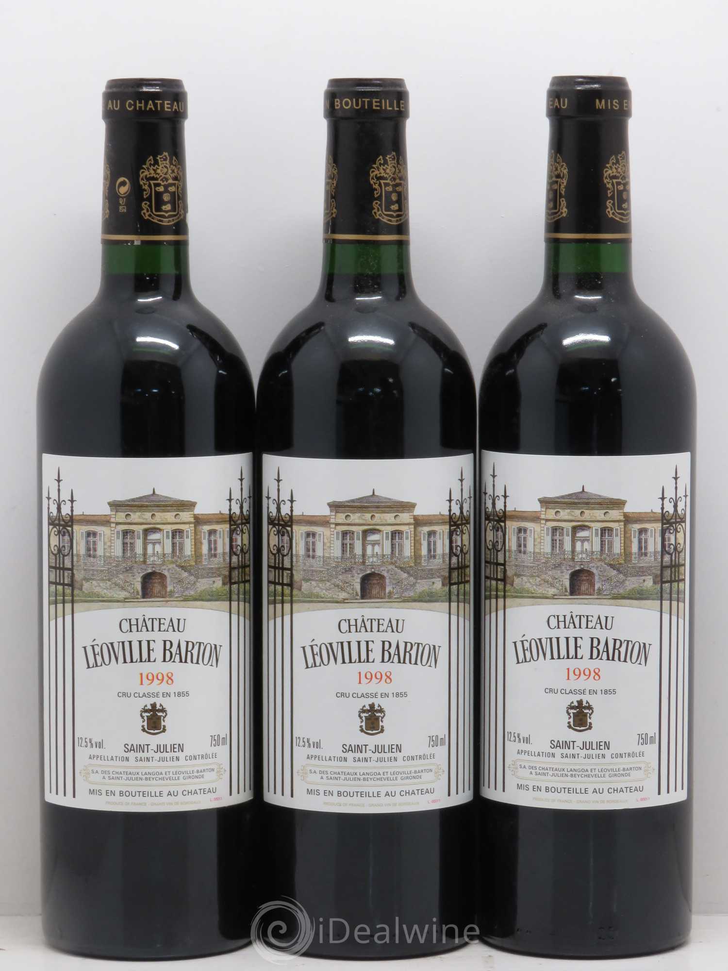 Château Léoville Barton 2ème Grand Cru Classé 1998 - Lot de 12 bouteilles - 1