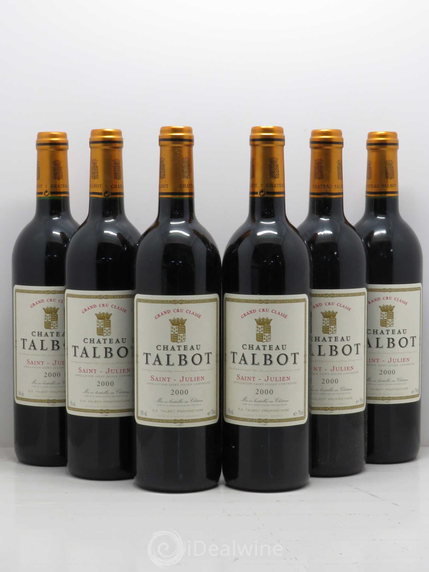 Château Talbot 4ème Grand Cru Classé 2000 - Lot de 6 bouteilles - 0