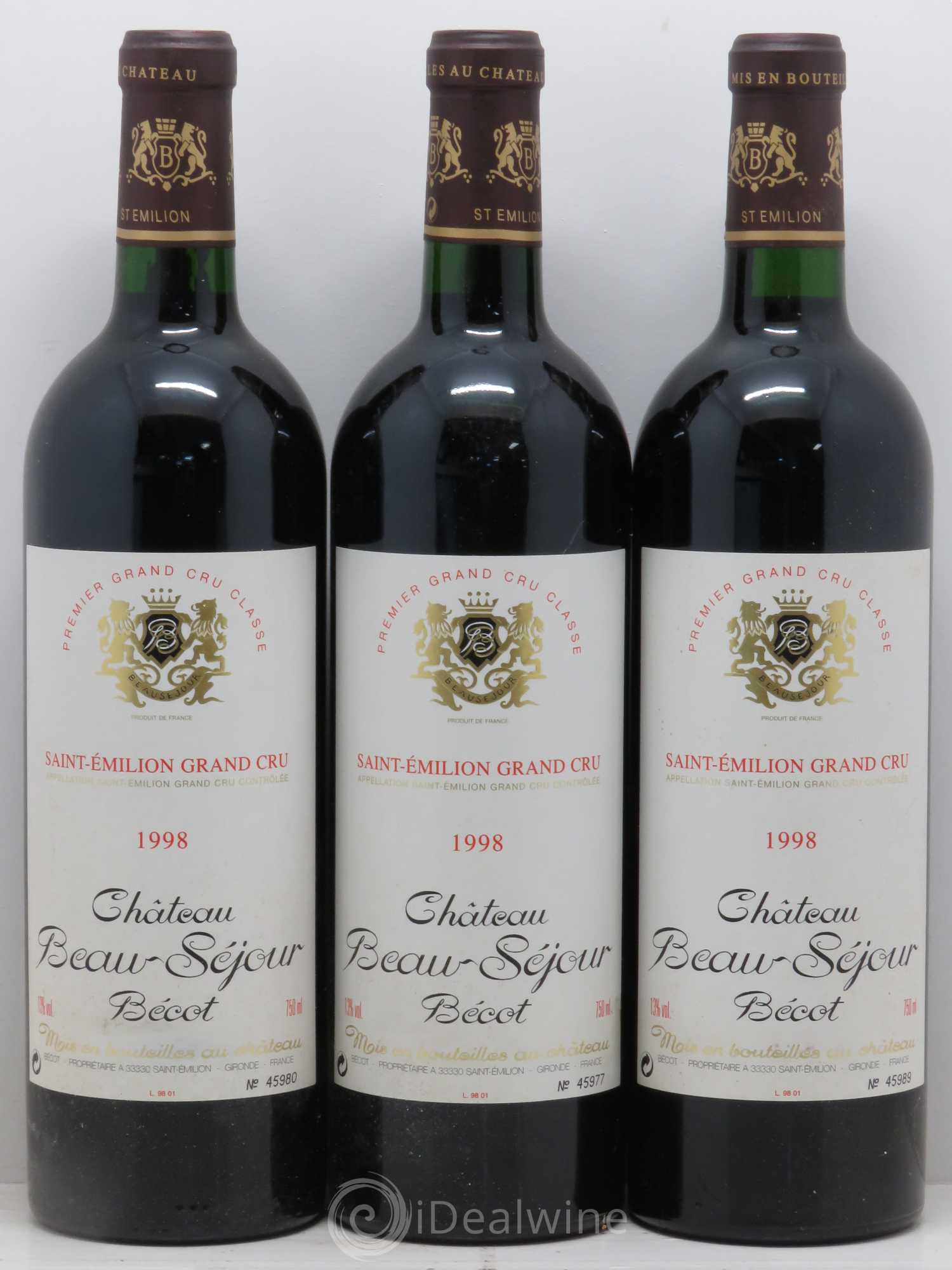 Château Beau-Séjour Bécot 1er Grand Cru Classé B 1998 - Lot de 12 bouteilles - 2