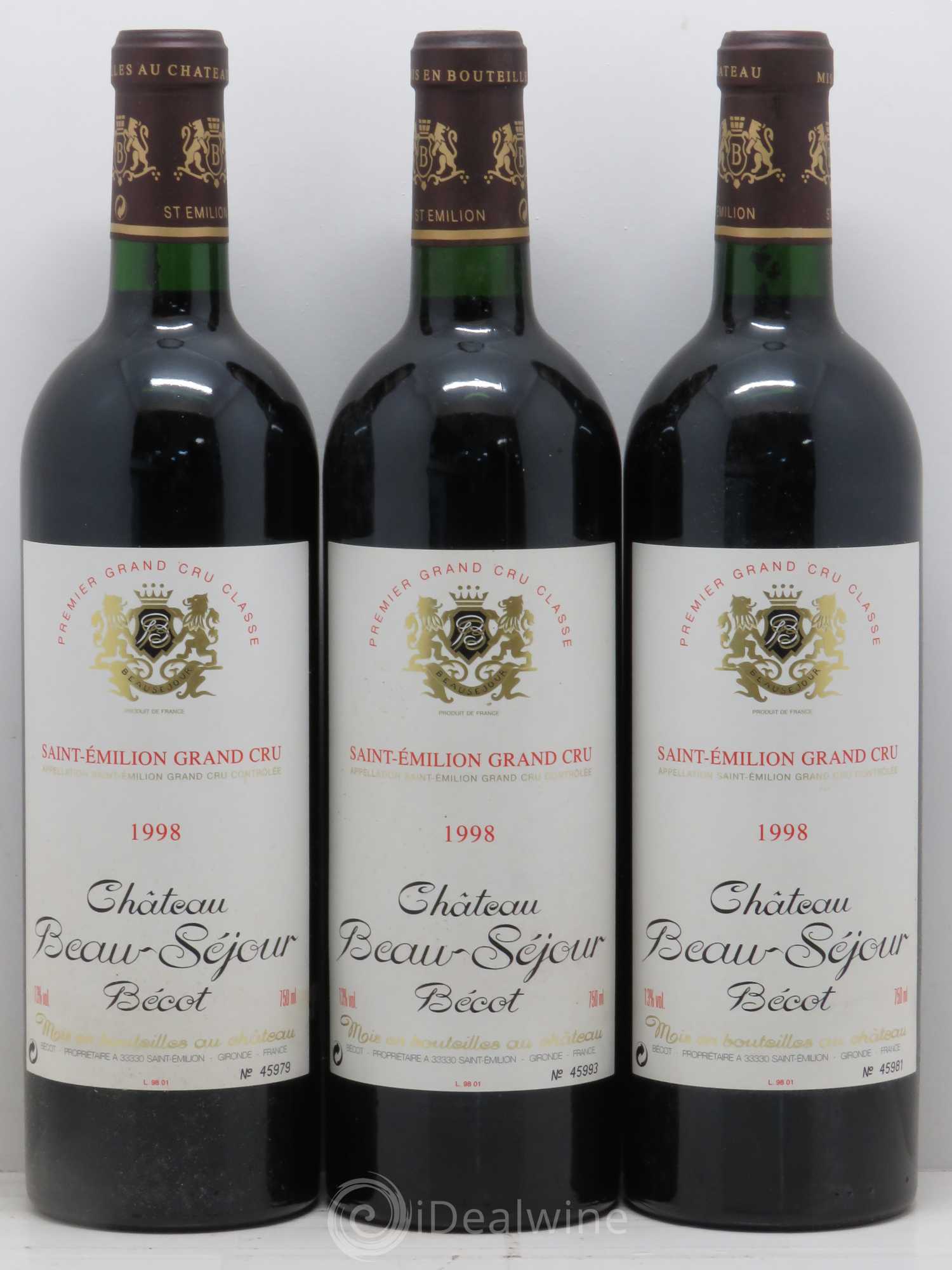 Château Beau-Séjour Bécot 1er Grand Cru Classé B 1998 - Lot de 12 bouteilles - 3