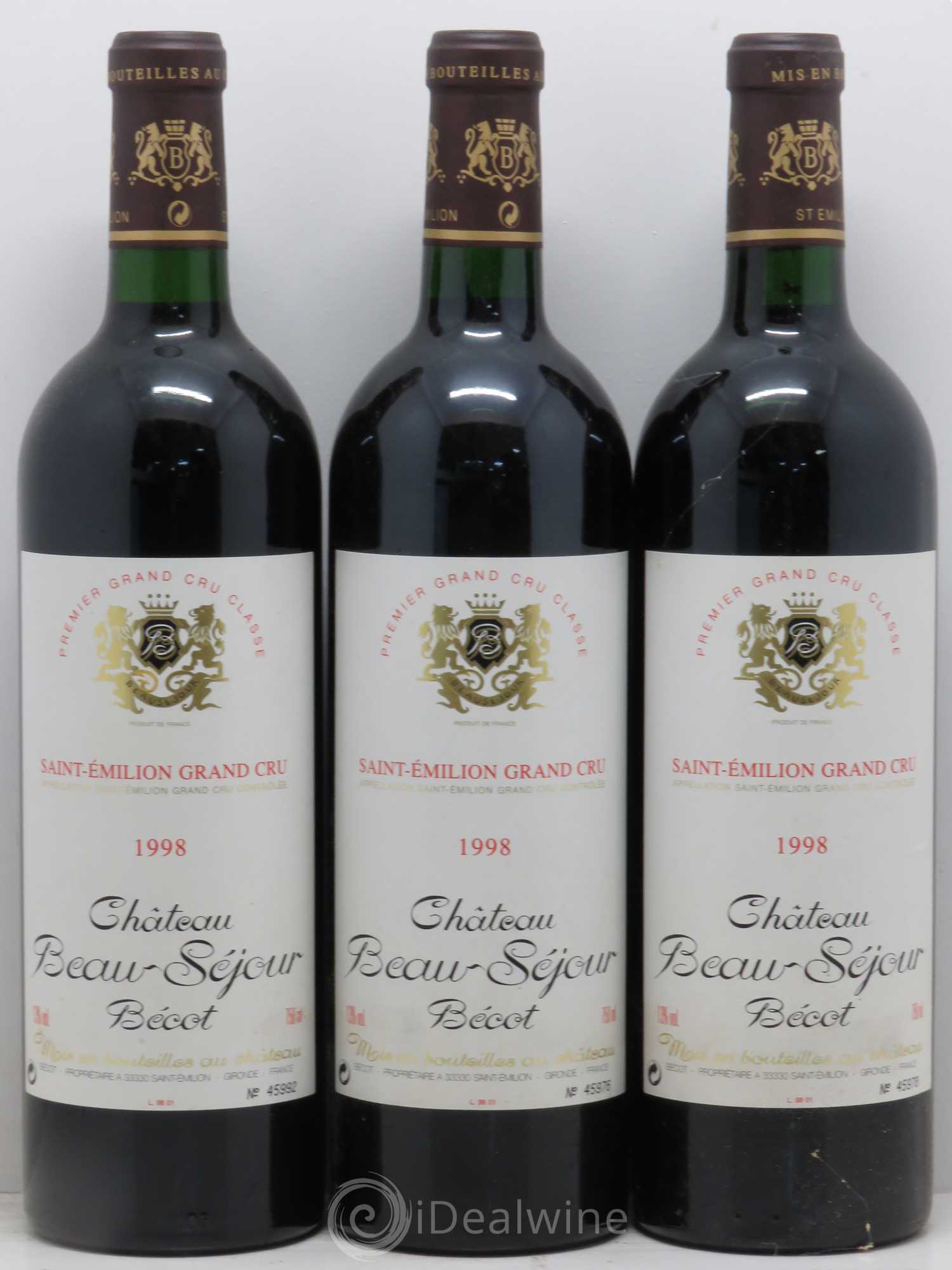 Château Beau-Séjour Bécot 1er Grand Cru Classé B 1998 - Lot de 12 bouteilles - 4