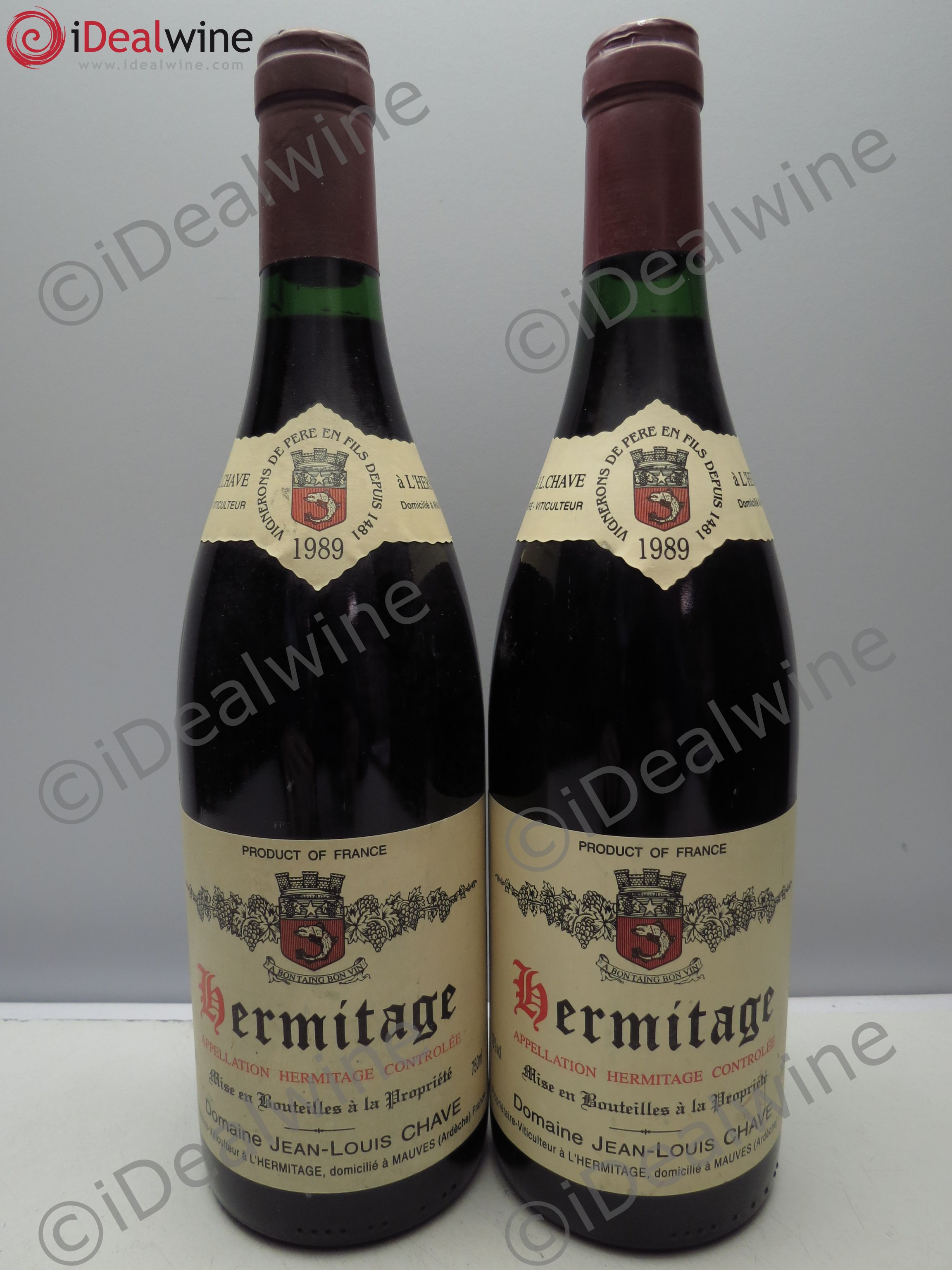 Hermitage Jean-Louis Chave 1989 - Lot de 2 bouteilles - 0