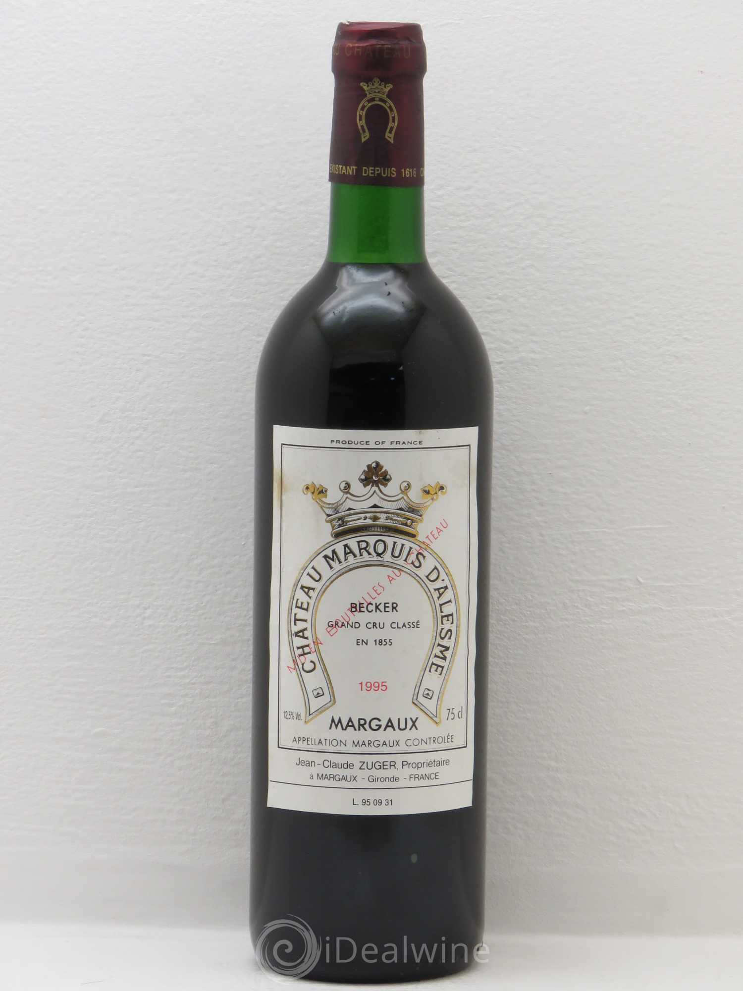 Château Marquis d'Alesme 1995 - Lot de 1 bouteille - 0
