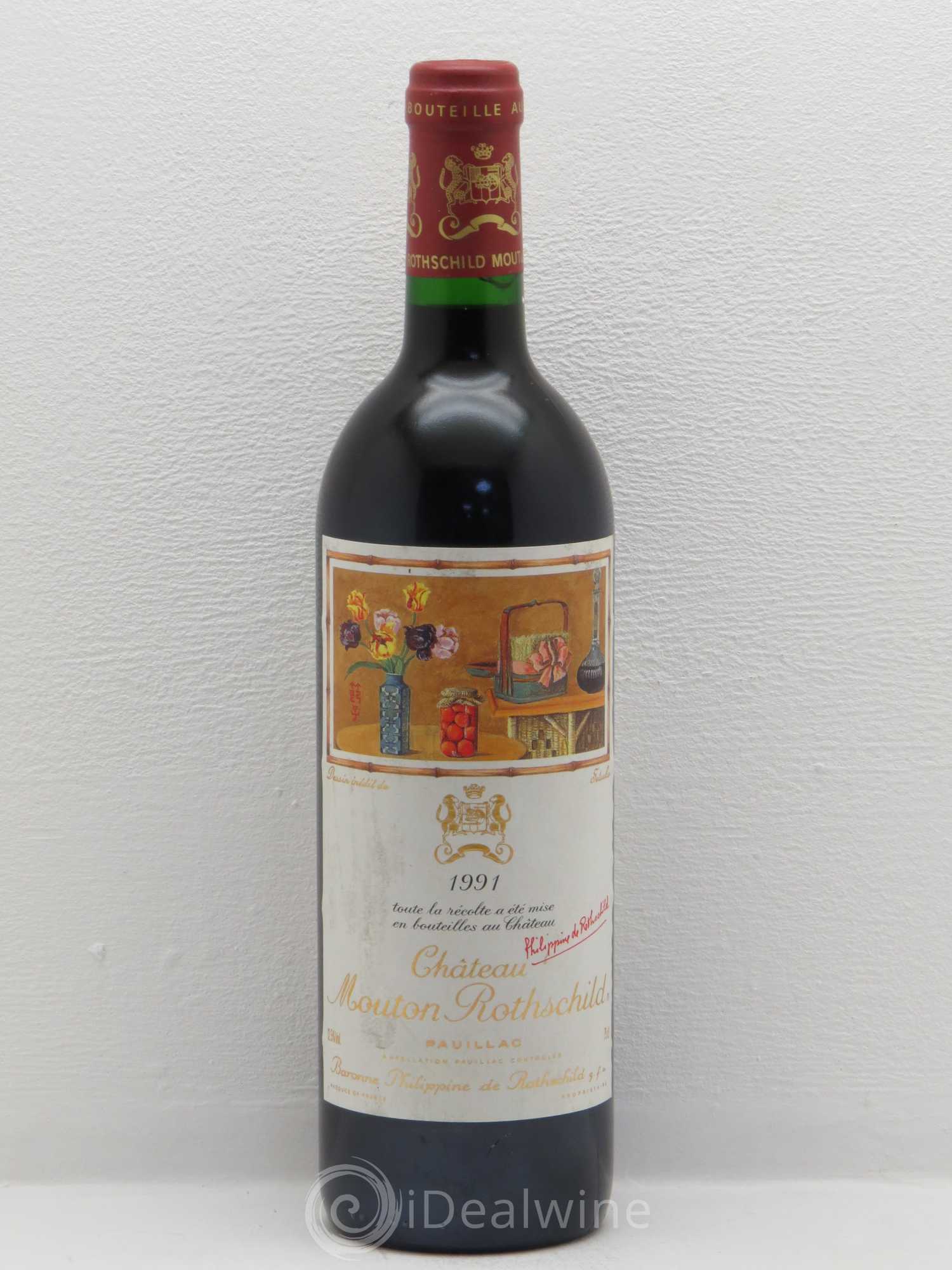 Château Mouton Rothschild 1er Grand Cru Classé 1991 - Lot de 1 bouteille - 0