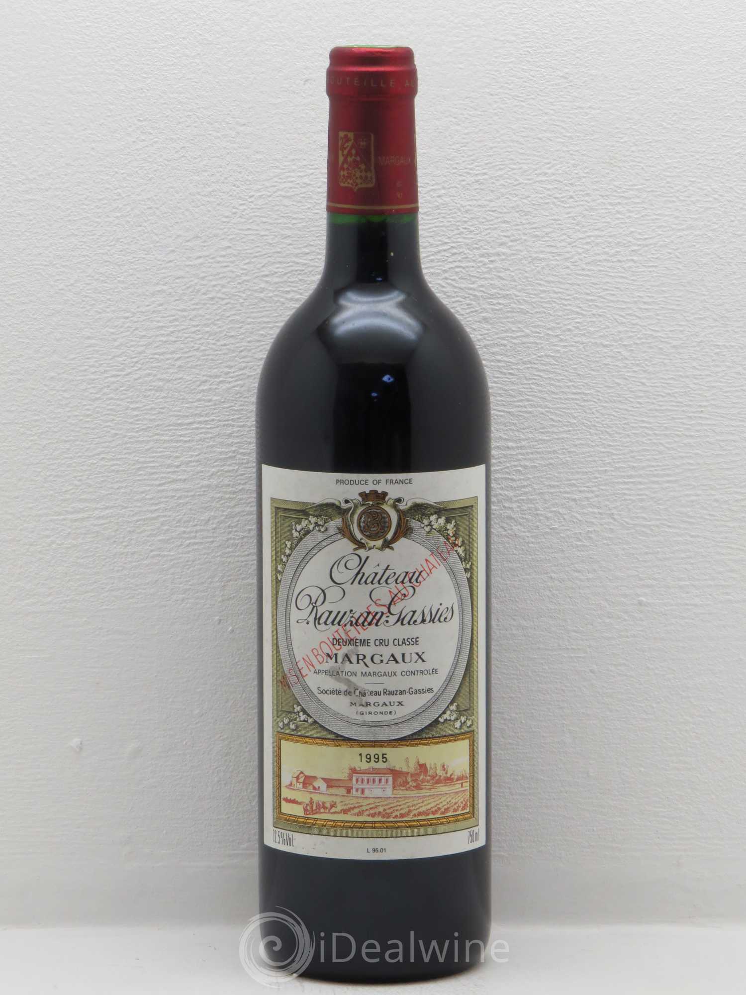 Château Rauzan-Gassies 2ème Grand Cru Classé 1995 - Lot de 1 bouteille - 0