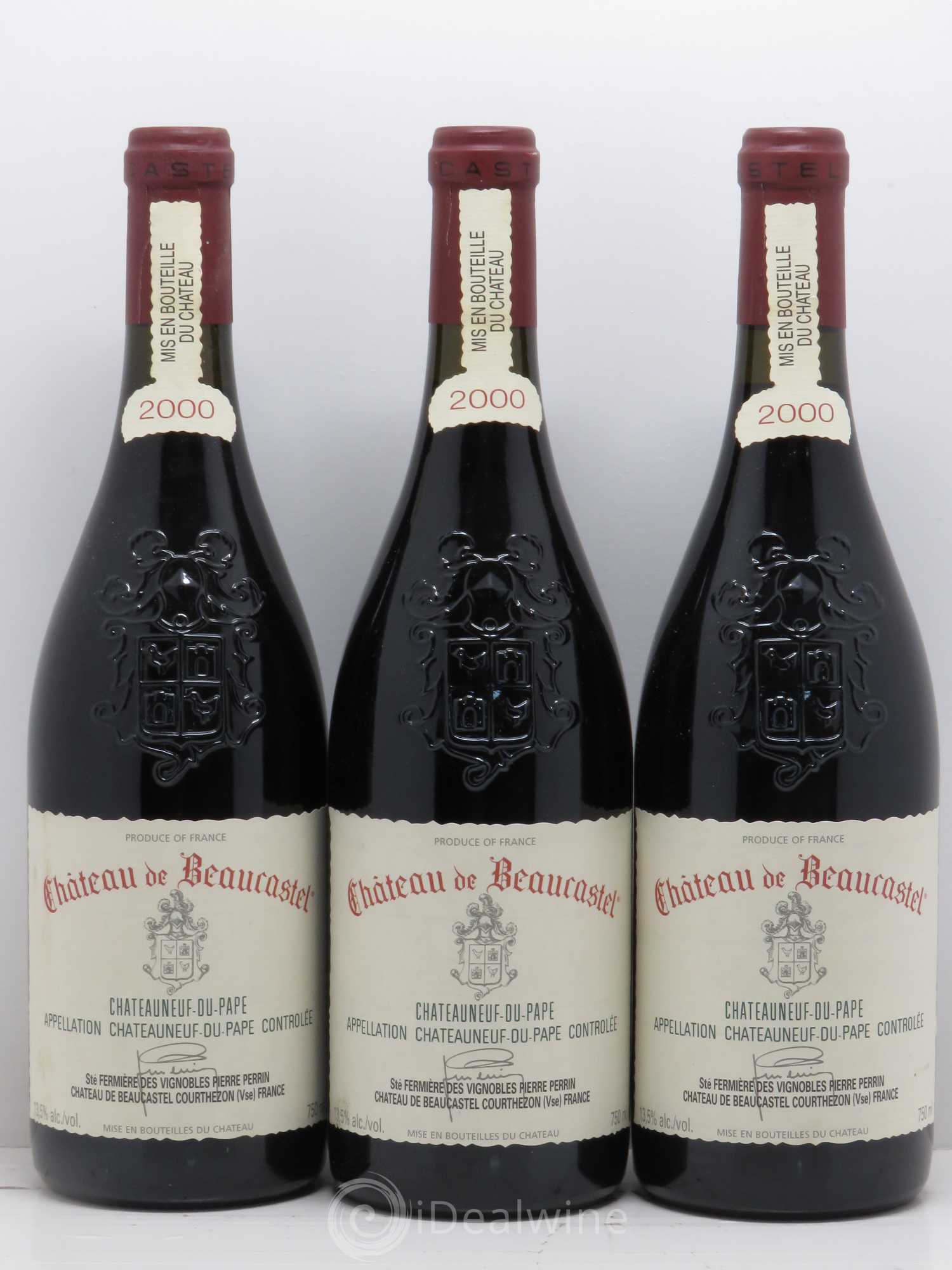 Châteauneuf-du-Pape Château de Beaucastel Famille Perrin 2000 - Lot de 3 bouteilles - 0