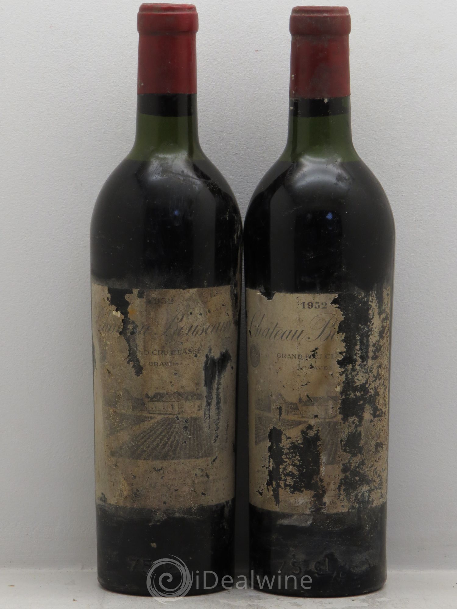 Château Bouscaut Cru Classé de Graves 1952 - Lot de 2 bouteilles - 0