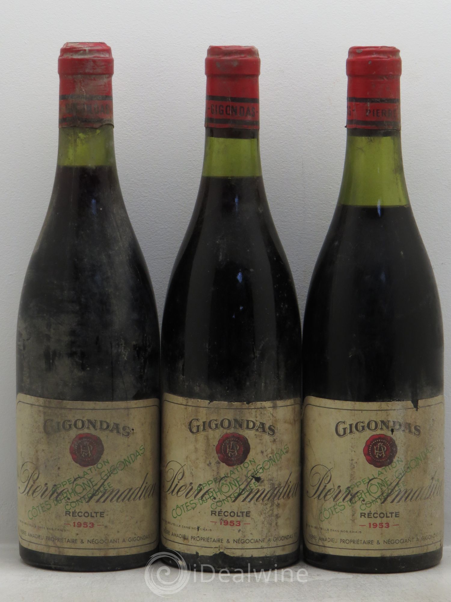 Gigondas Amadieu 1953 - Lot de 3 bouteilles - 0