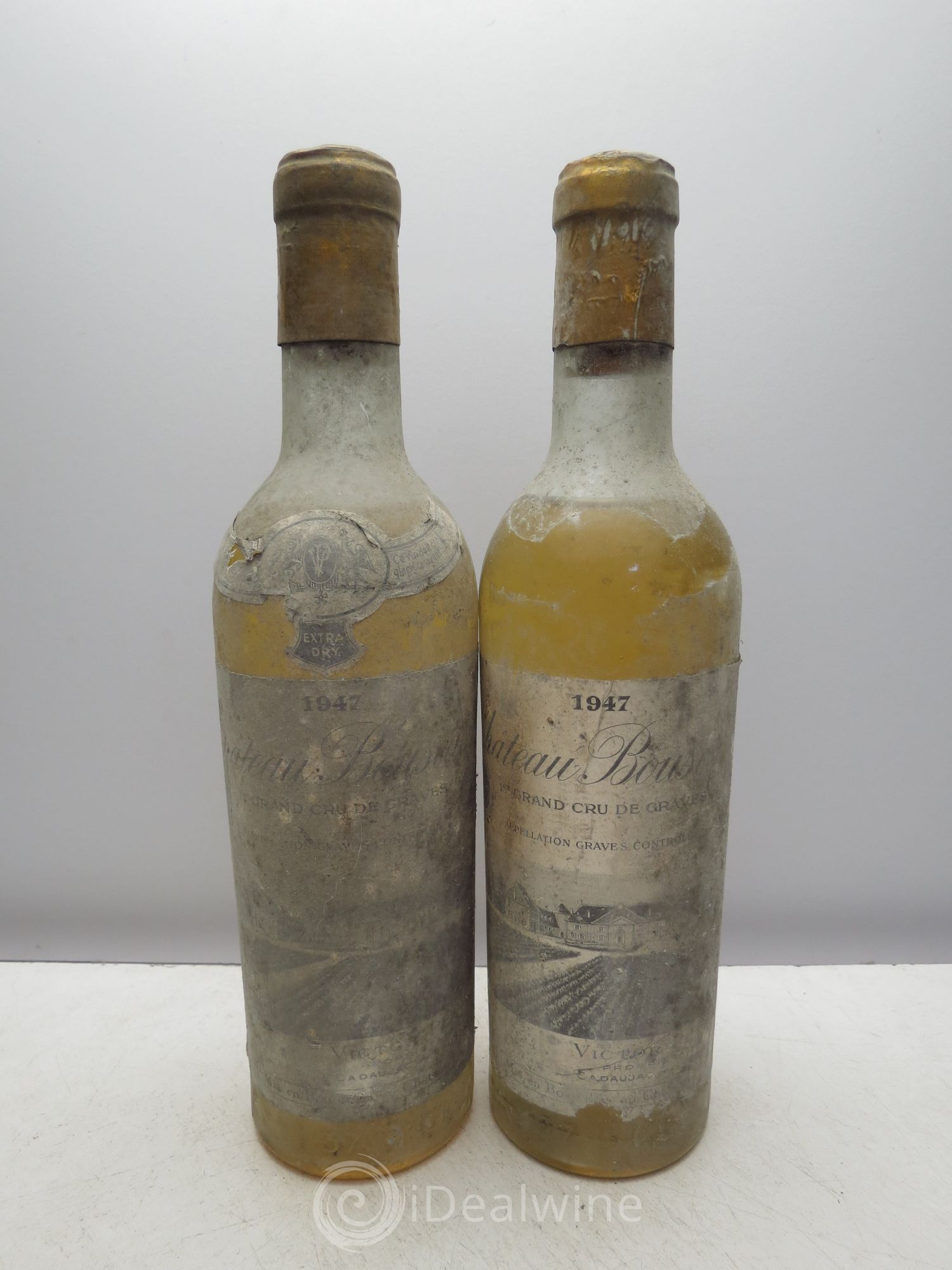 Château Bouscaut Cru Classé de Graves 1947 - Lot de 2 demi bouteilles - 0