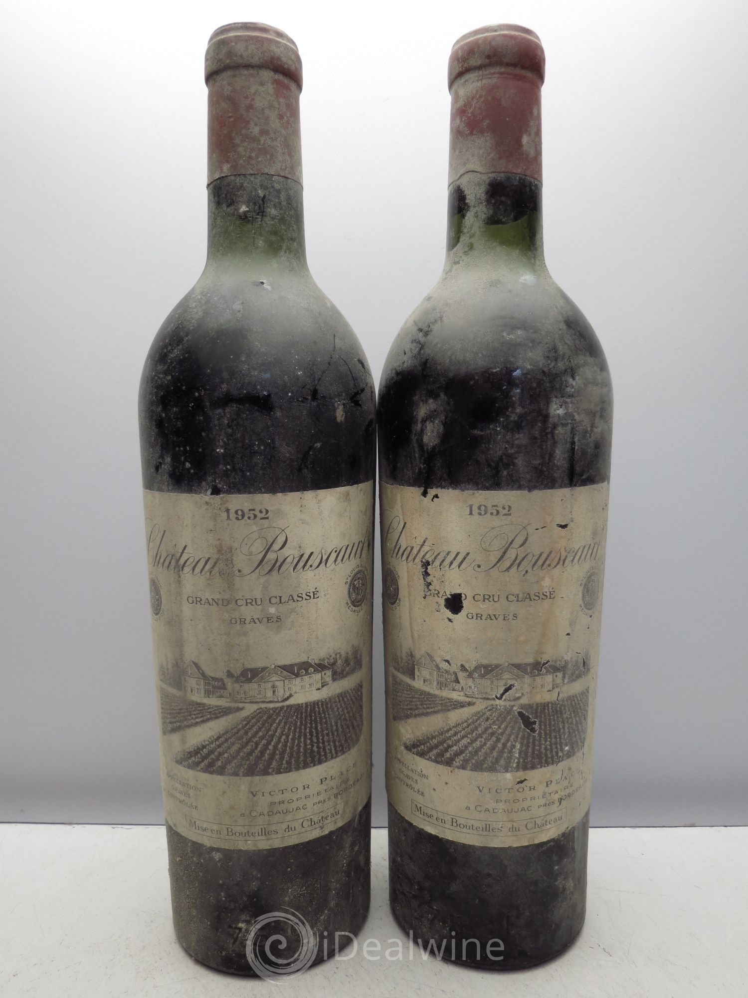 Château Bouscaut Cru Classé de Graves (Sans prix de réserve/No reserve) 1952 - Lotto di 2 bottiglie - 0