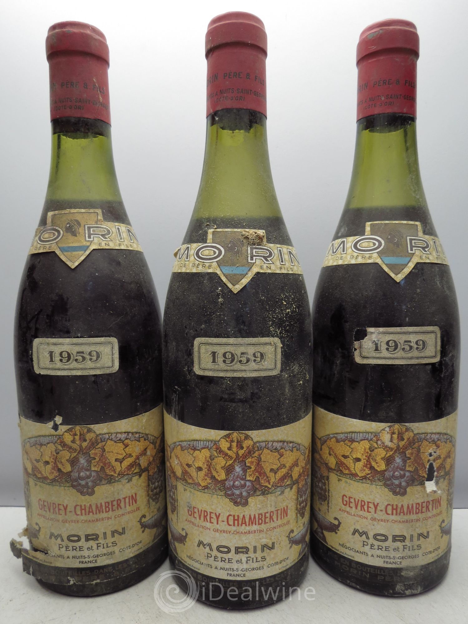 Gevrey-Chambertin Morin Père & Fils 1959 - Posten von 3 Flaschen - 0
