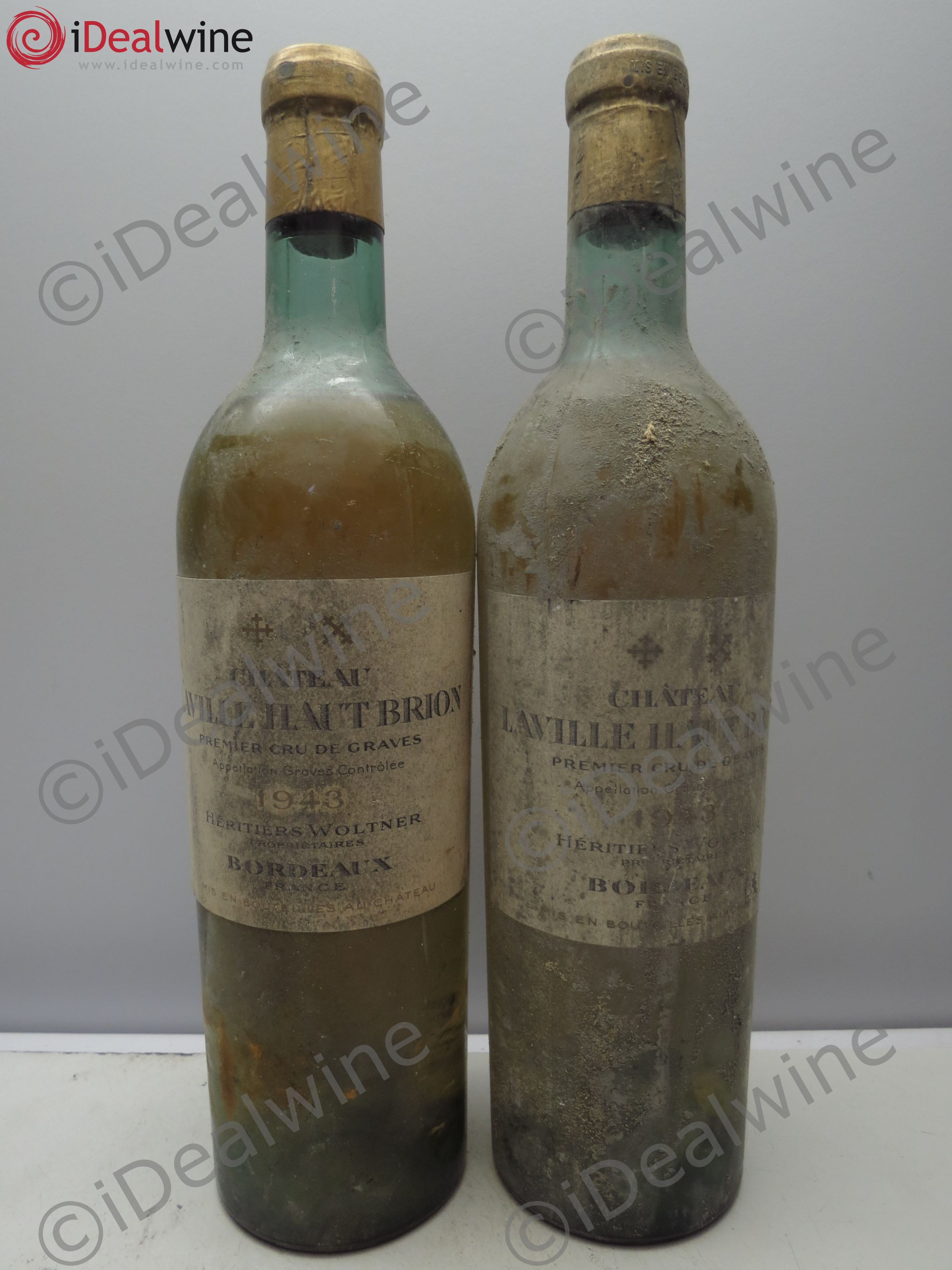 Château Laville Haut-Brion Cru Classé de Graves 1943 - Lot de 2 bouteilles - 0