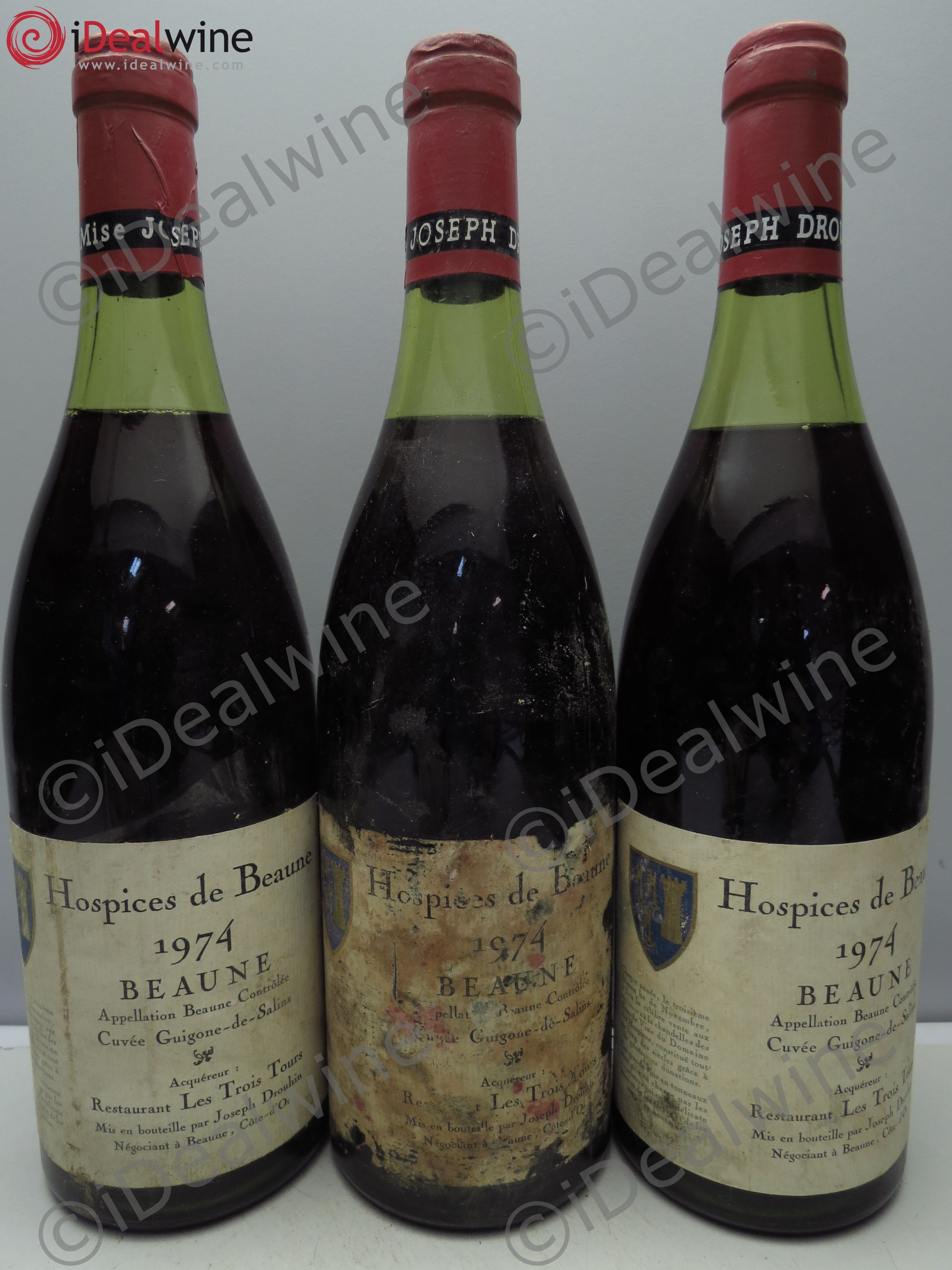 Beaune 1er Cru Hospices de Beaune. Cuvée Guigone De Salins 1974 - Posten von 3 Flaschen - 0