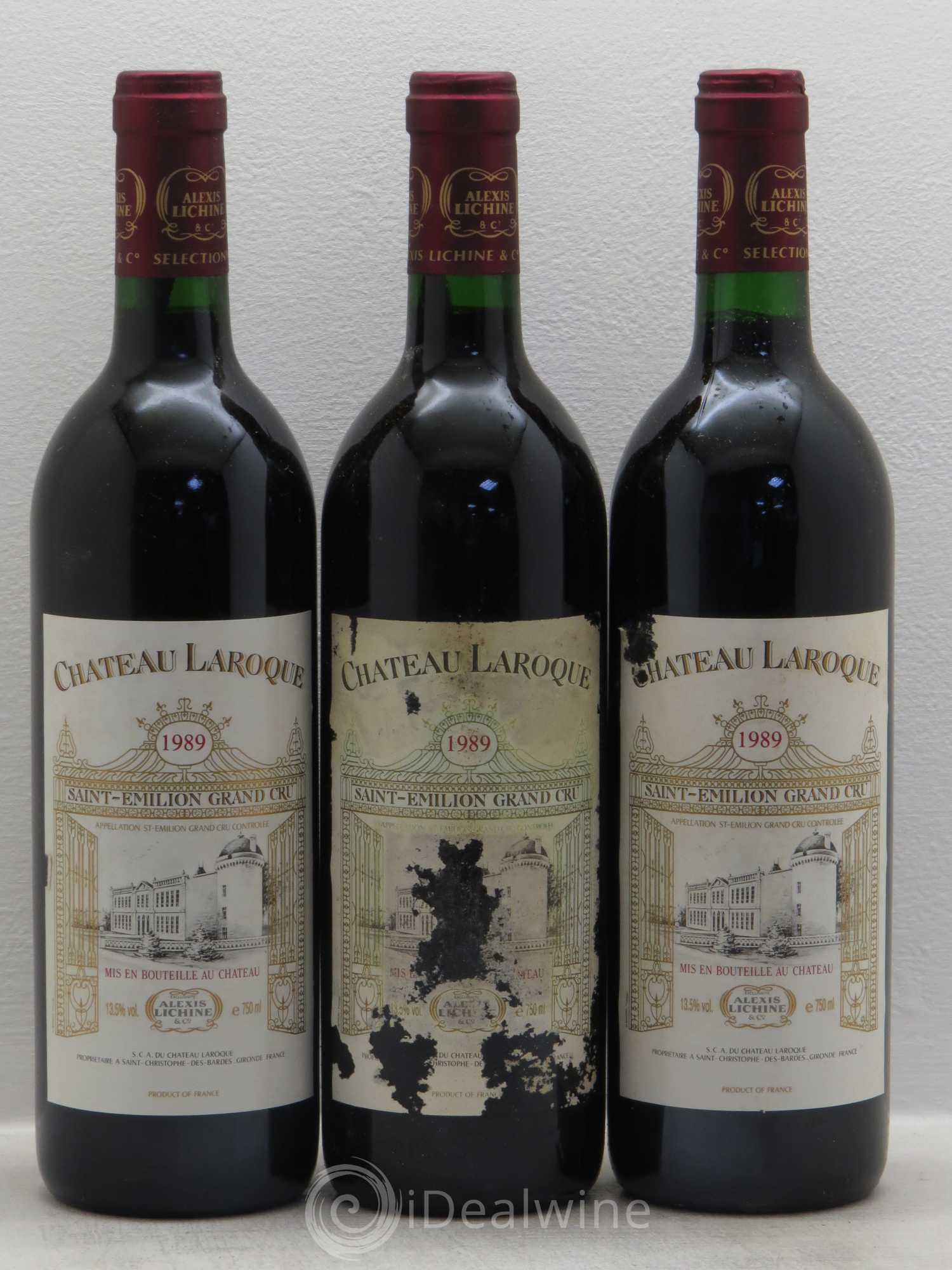 Château Laroque Grand Cru Classé 1989 - Lot de 3 bouteilles - 0