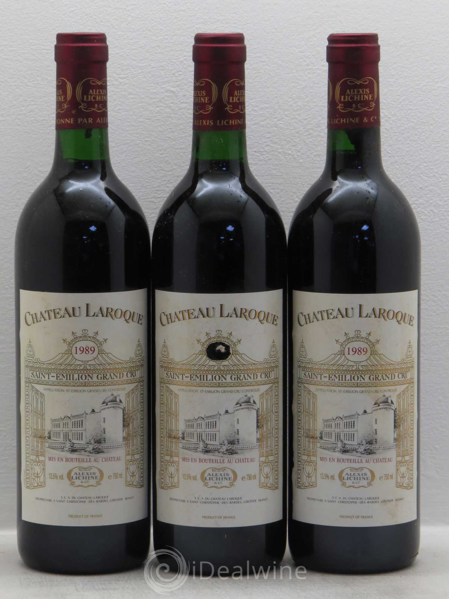 Château Laroque Grand Cru Classé 1989 - Lot de 3 bouteilles - 0
