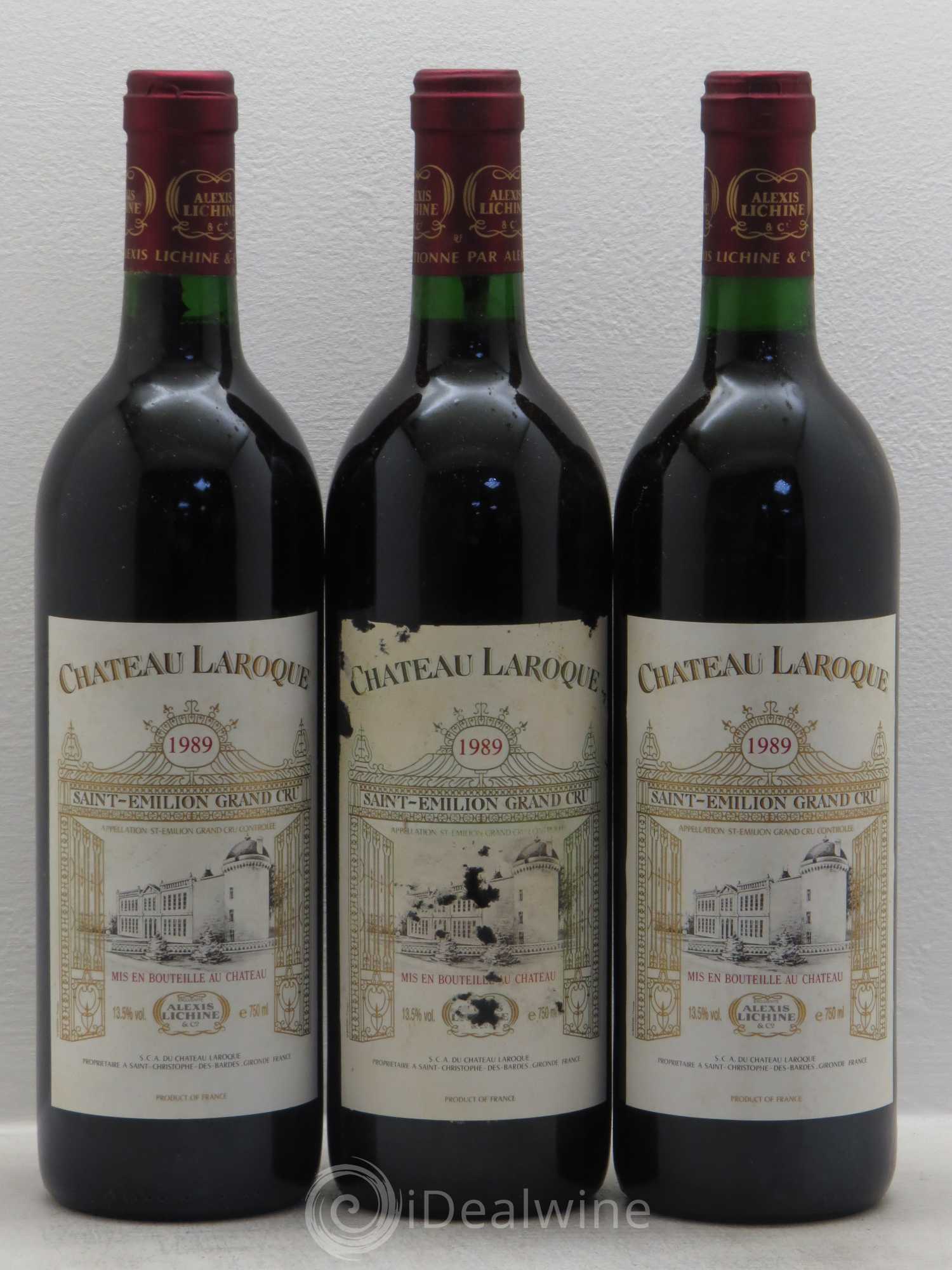 Château Laroque Grand Cru Classé 1989 - Lot de 3 bouteilles - 0