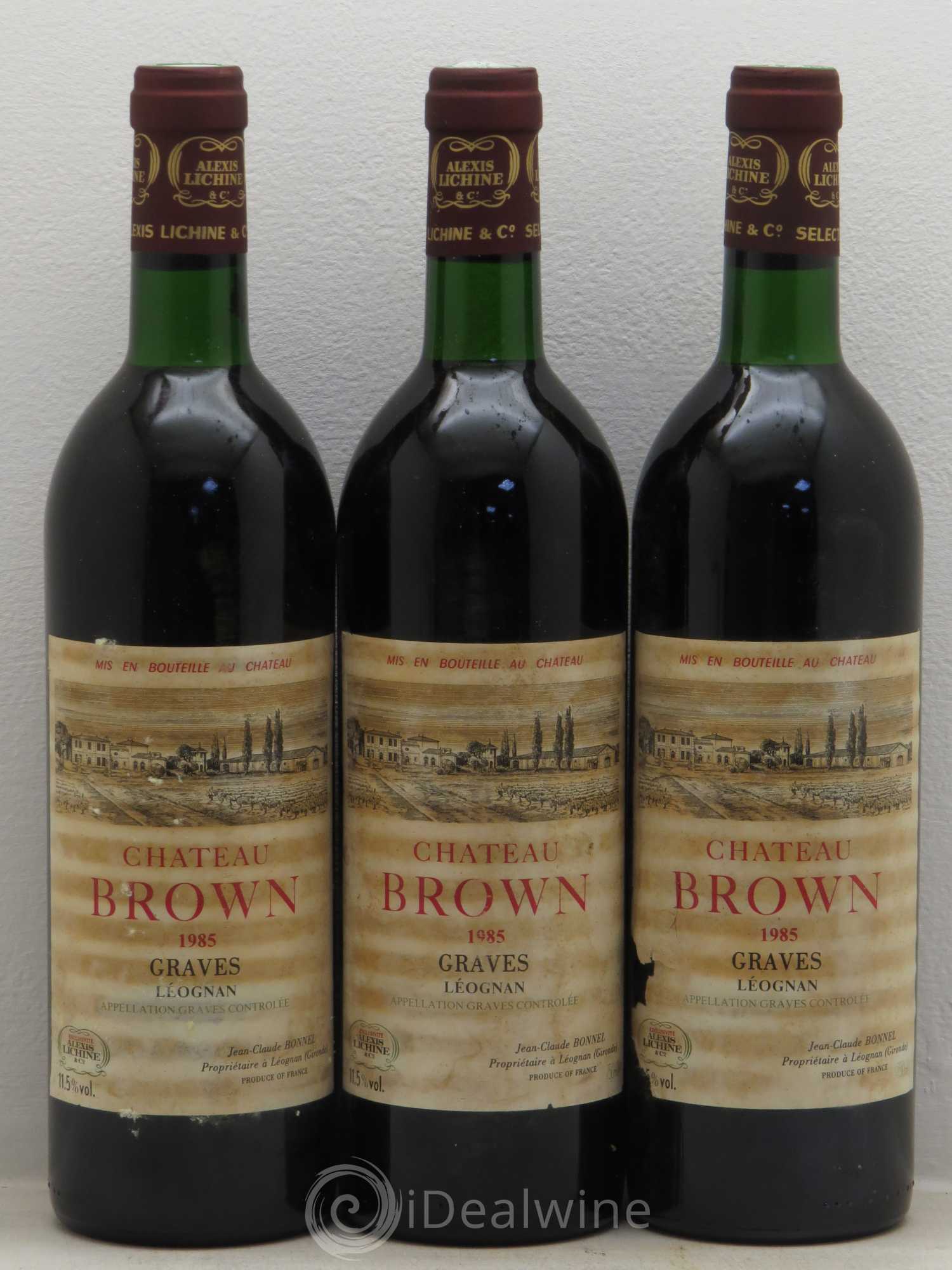 Château Brown 1985 - Lot de 3 bouteilles - 0