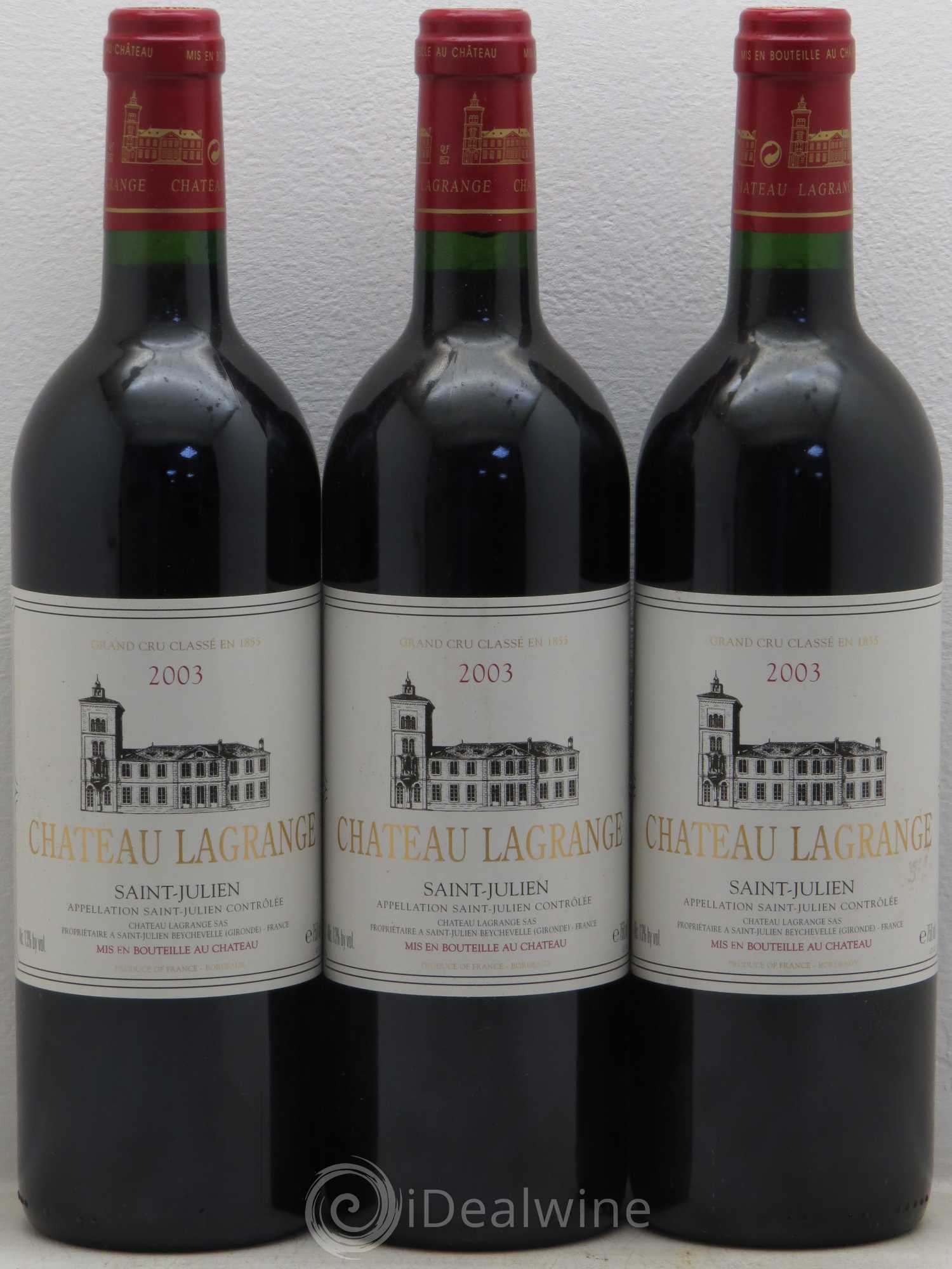 Château Lagrange 3ème Grand Cru Classé 2003 - Lot de 3 bouteilles - 0