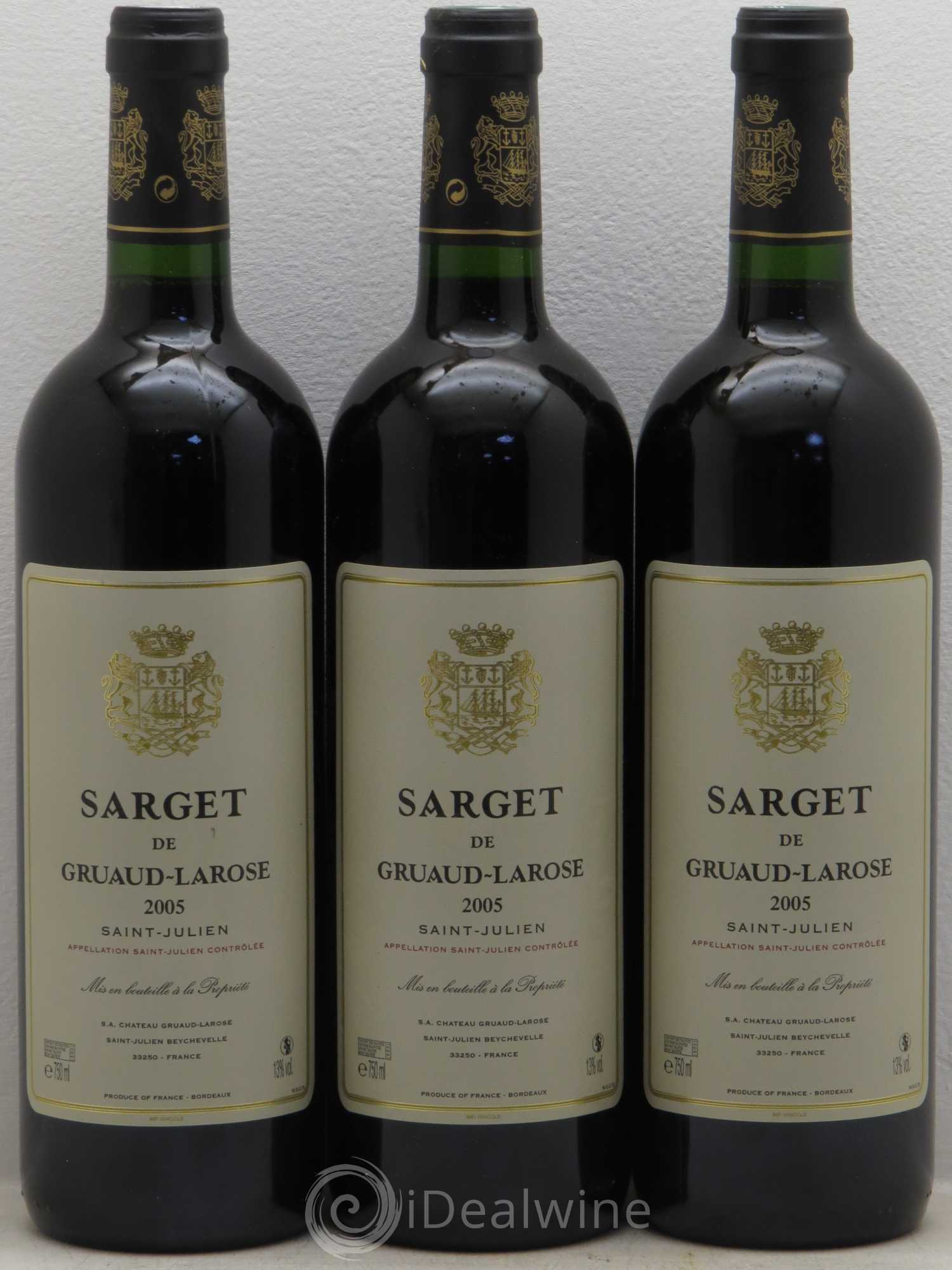 Sarget de Gruaud Larose Second Vin 2005 - Lot de 3 bouteilles - 0