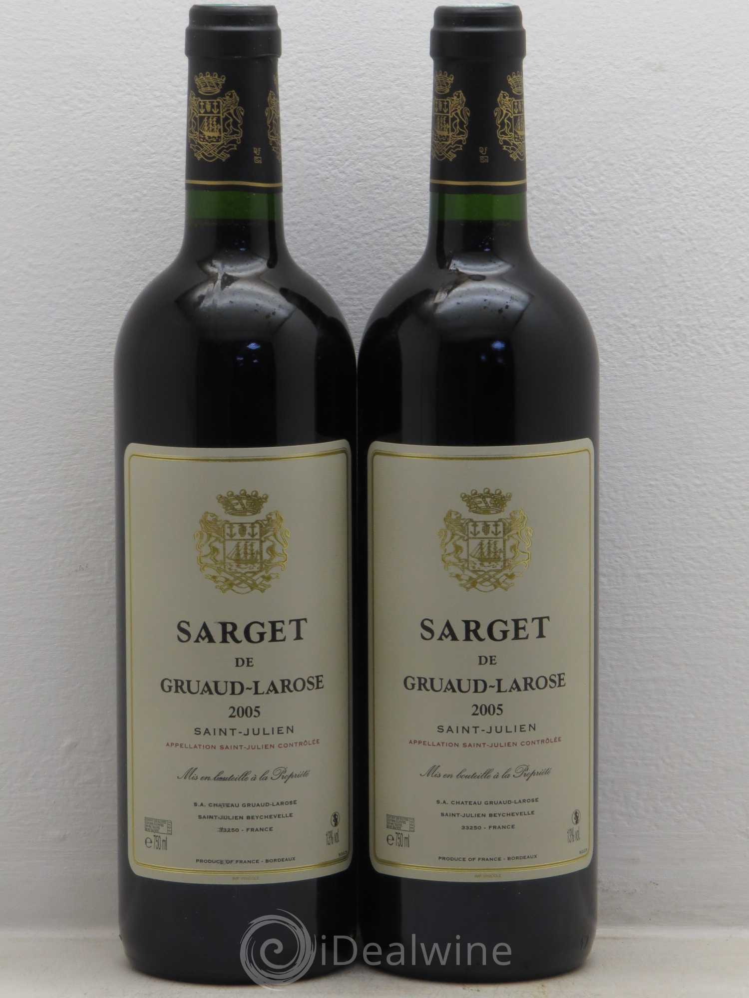 Sarget de Gruaud Larose Second Vin 2005 - Lot de 2 bouteilles - 0