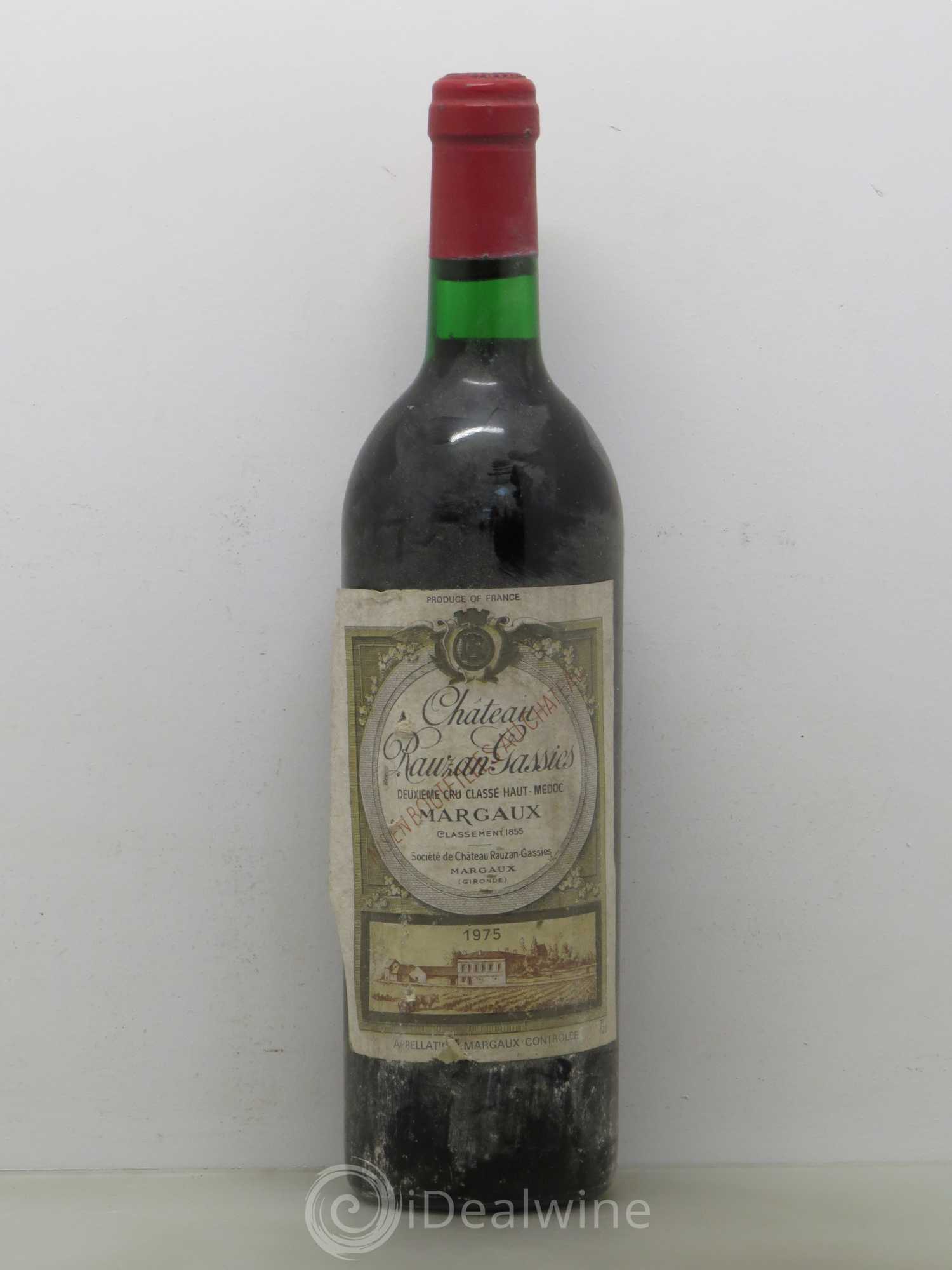 Château Rauzan-Gassies 2ème Grand Cru Classé 1975 - Lot de 1 bouteille - 0