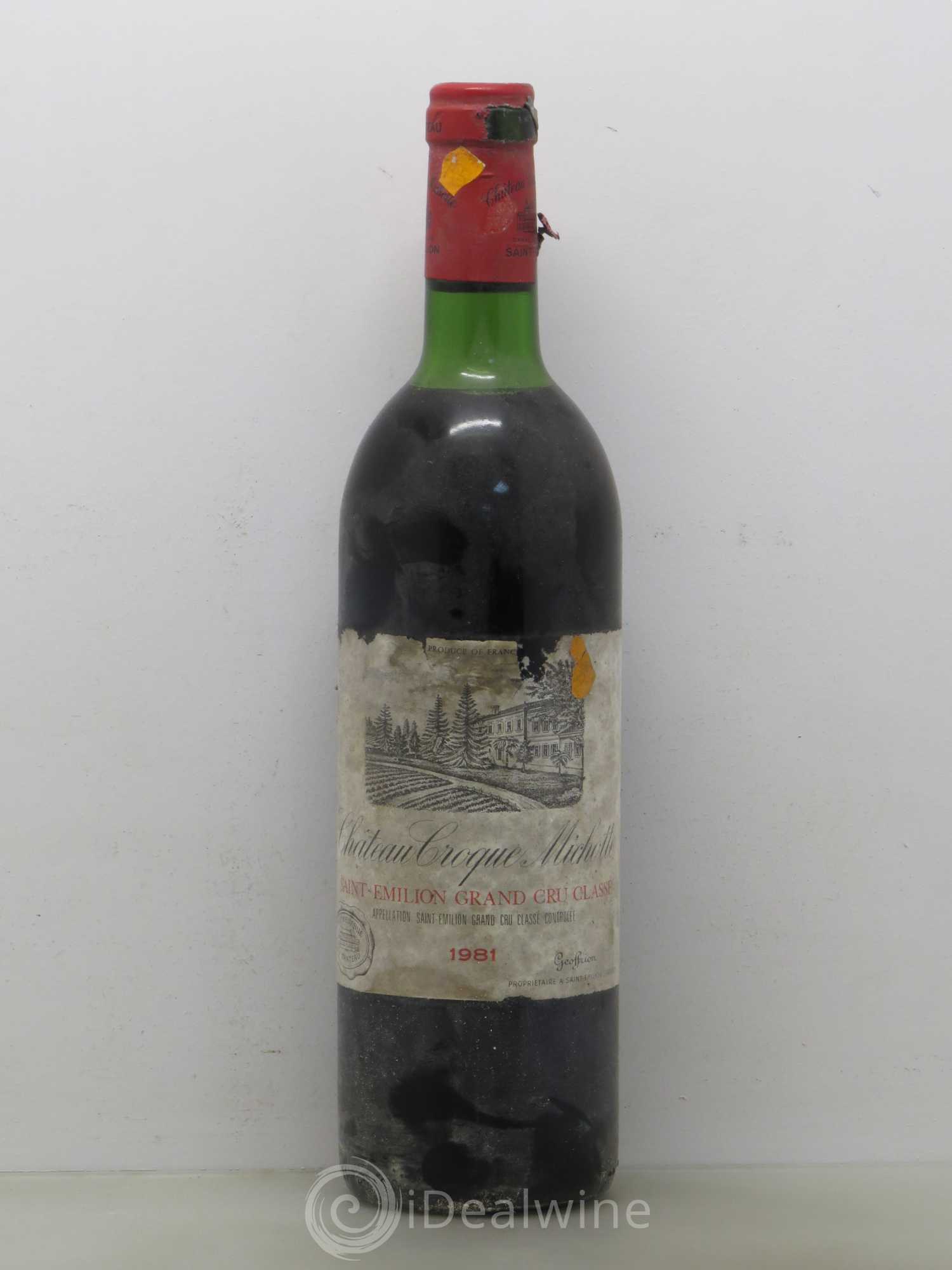 Château Croque Michotte 1981 - Lot de 1 bouteille - 0