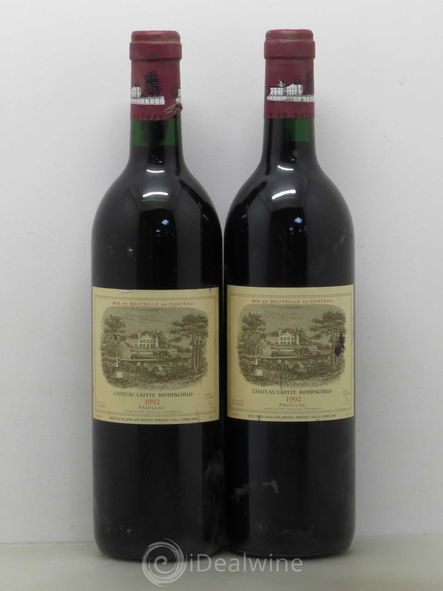 Château Lafite Rothschild 1er Grand Cru Classé 1992 - Lot de 2 bouteilles - 0
