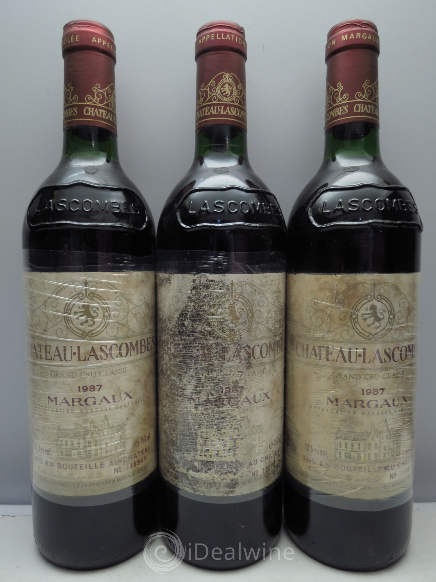 Château Lascombes 2ème Grand Cru Classé (Etiquettes Filmées) 1987 - Lotto di 3 bottiglie - 0