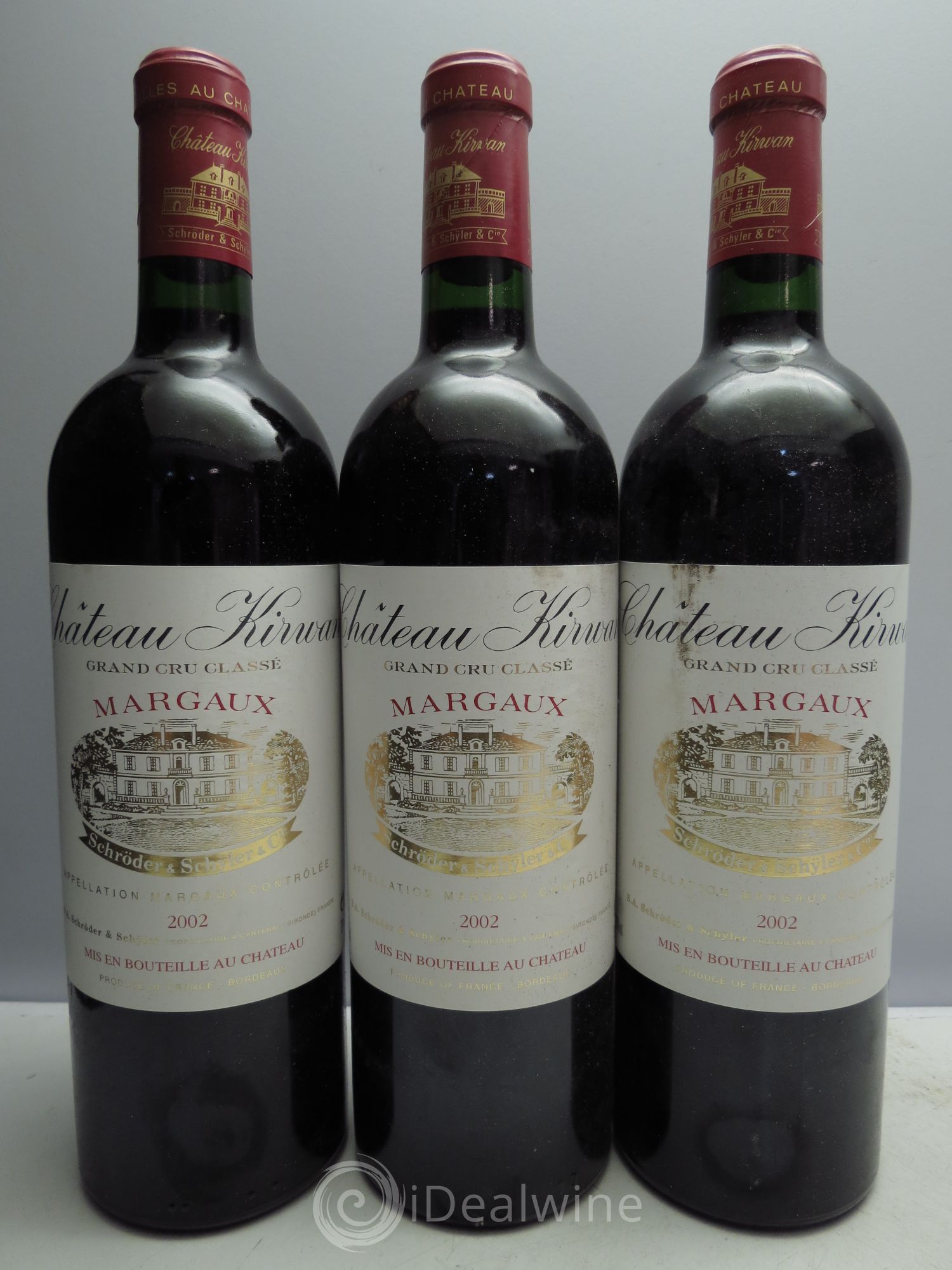 Château Kirwan 3ème Grand Cru Classé 2002 - Lot de 3 bouteilles - 0