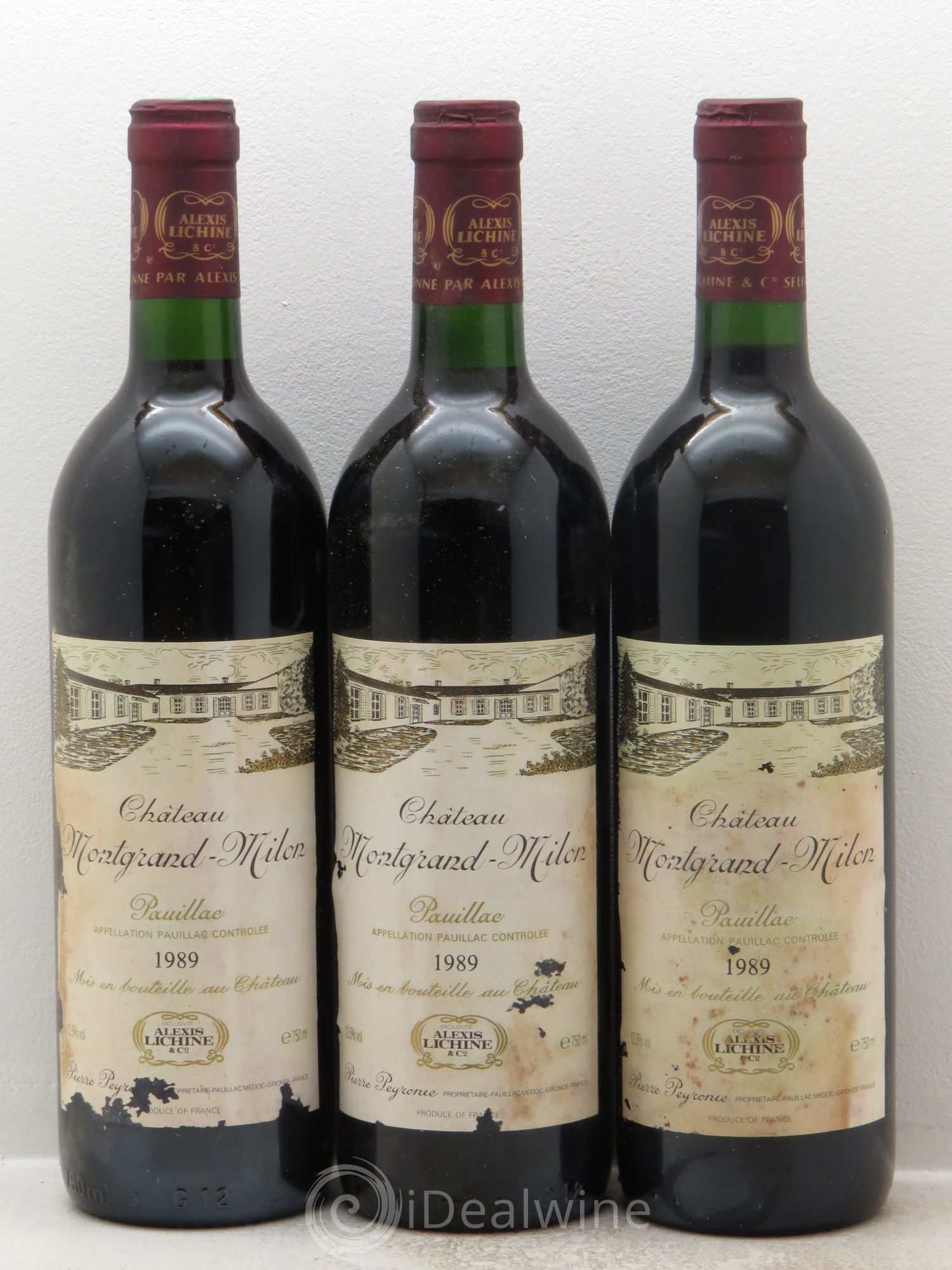 Pauillac Mongrand Milon 1989 - Lot de 3 bouteilles - 0