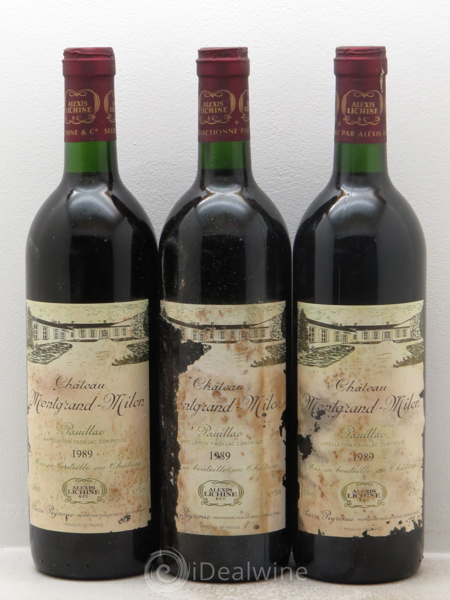 Pauillac Mongrand Milon 1989 - Lot de 3 bouteilles - 0