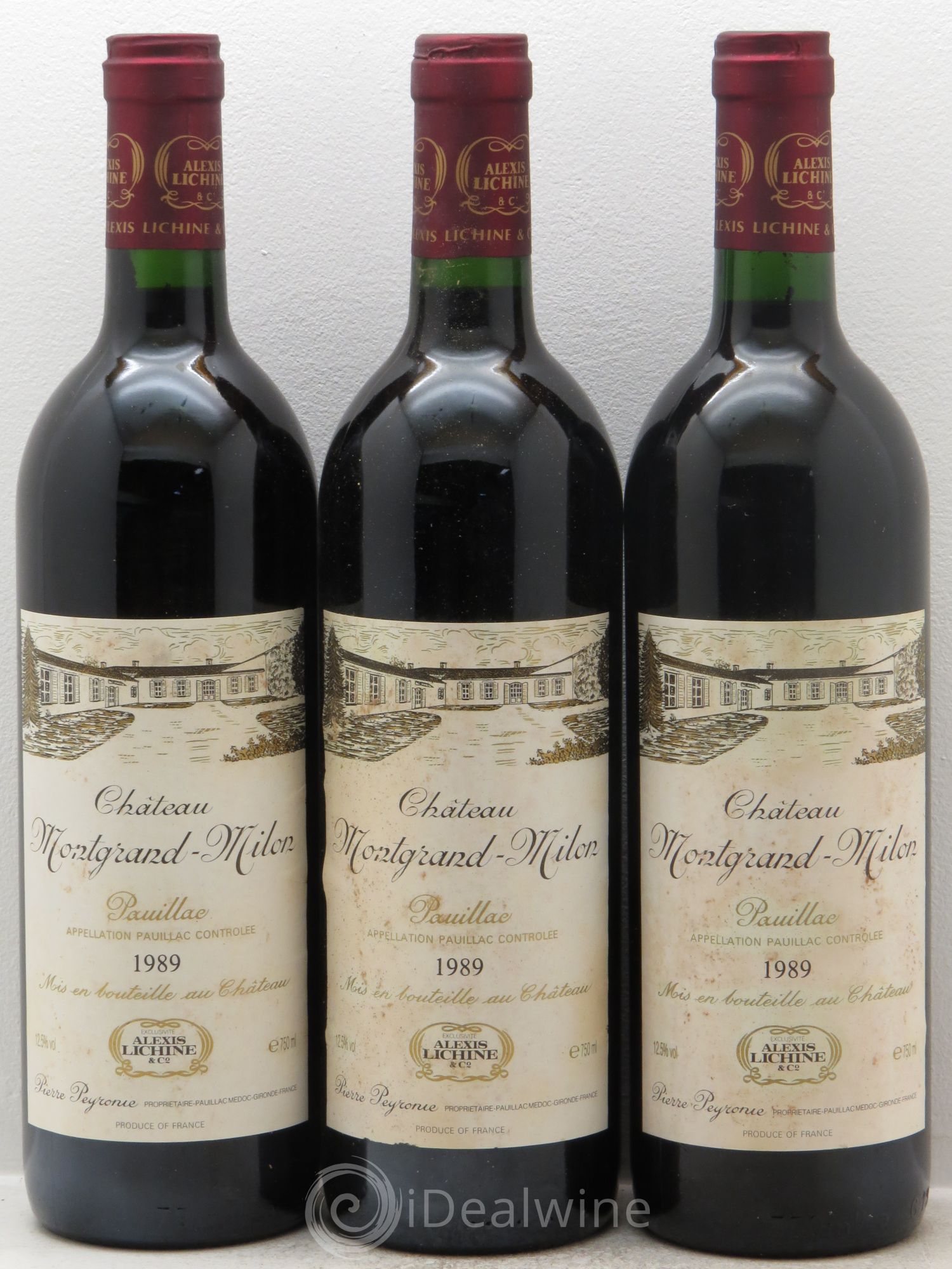 Pauillac Mongrand Milon 1989 - Lot de 3 bouteilles - 0